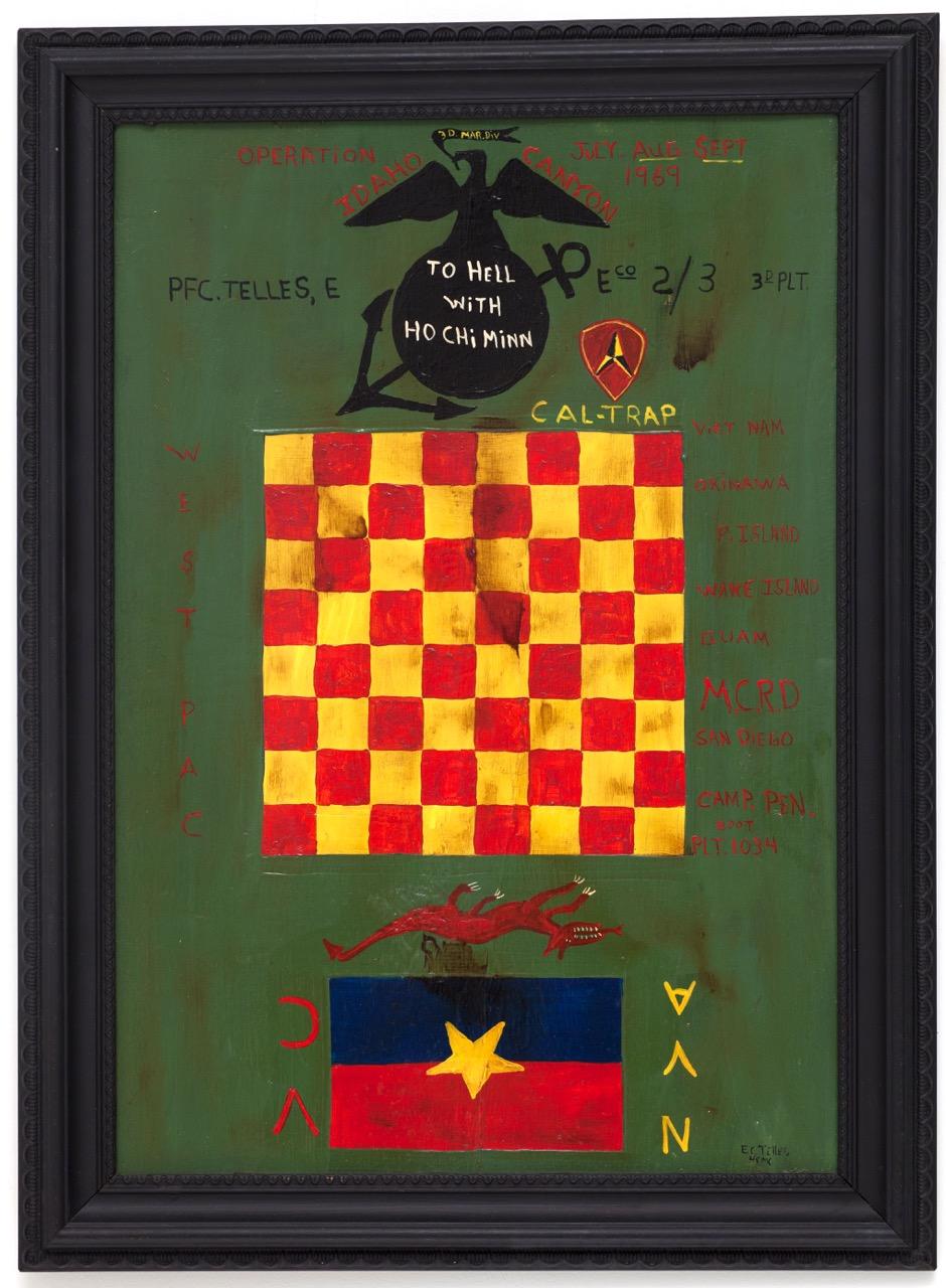 Abstract Painting di Elias Telles - "All'inferno di Ho Chi Minn", pittura naif e popolare di un artista autodidatta