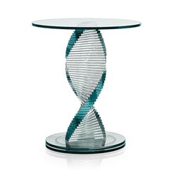 Elica, Round Glass Coffee Table, Designed by Isao Hosoe, Made in Italy