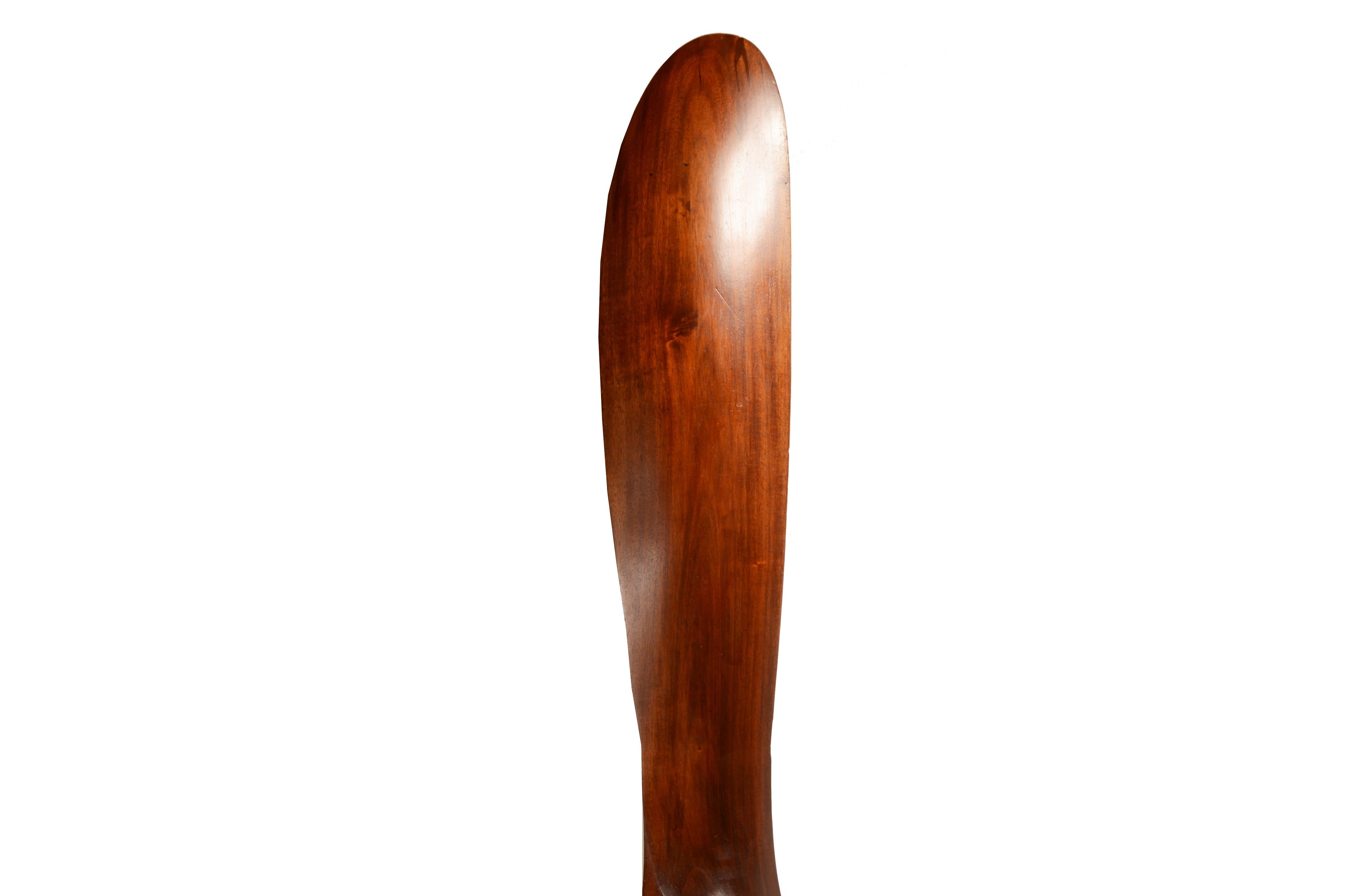 English mahogany wood decorative airplane propeller from the 1940s. For Sale 5