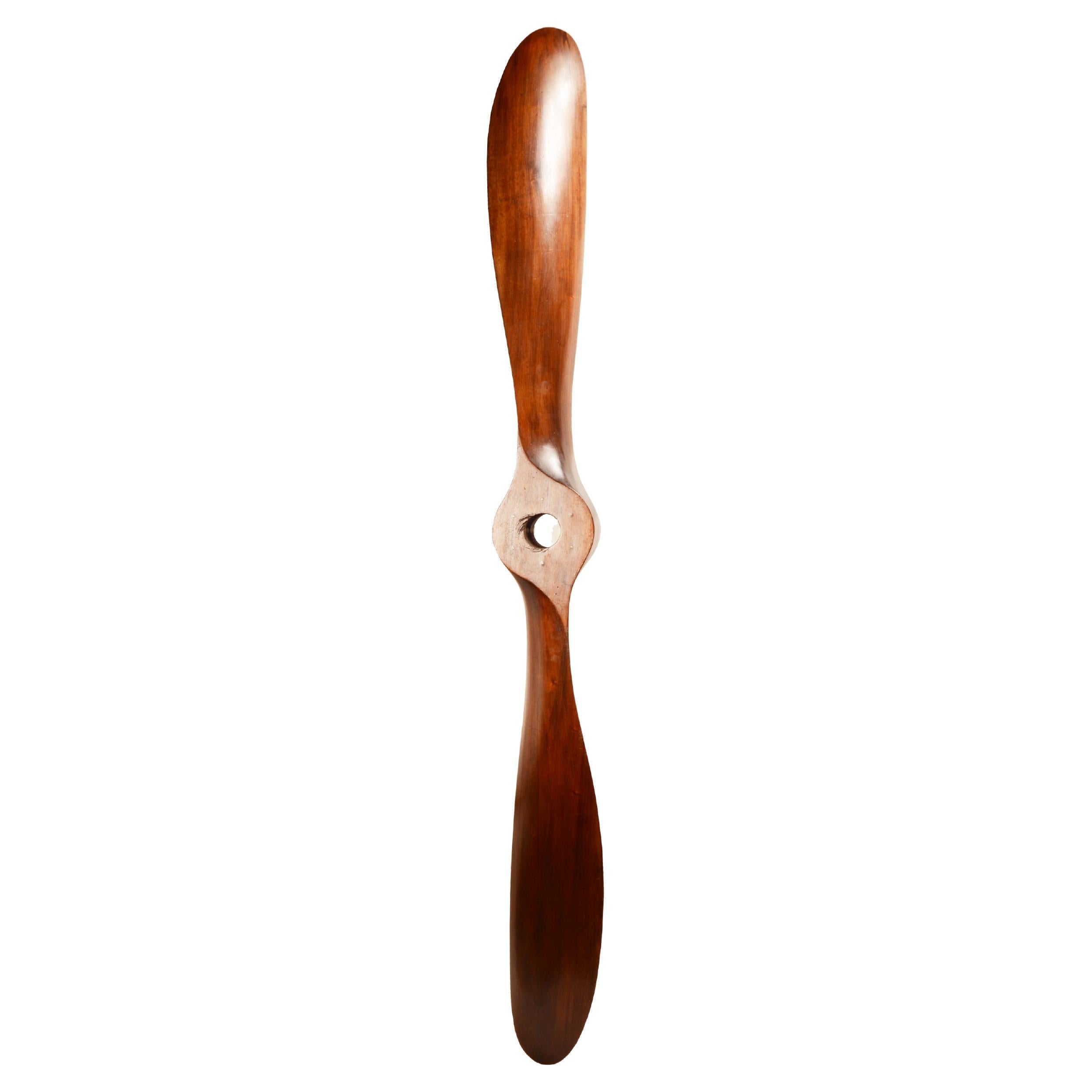 English mahogany wood decorative airplane propeller from the 1940s.