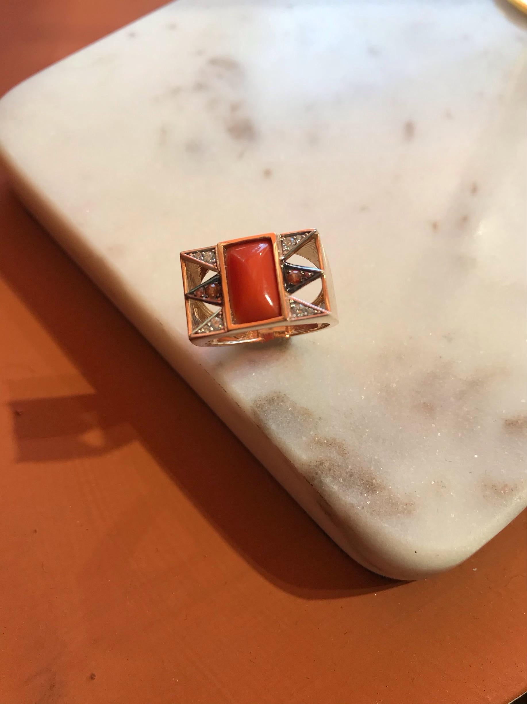 For Sale:  Elice Ring in Rose Gold with Opal and White Diamond 2
