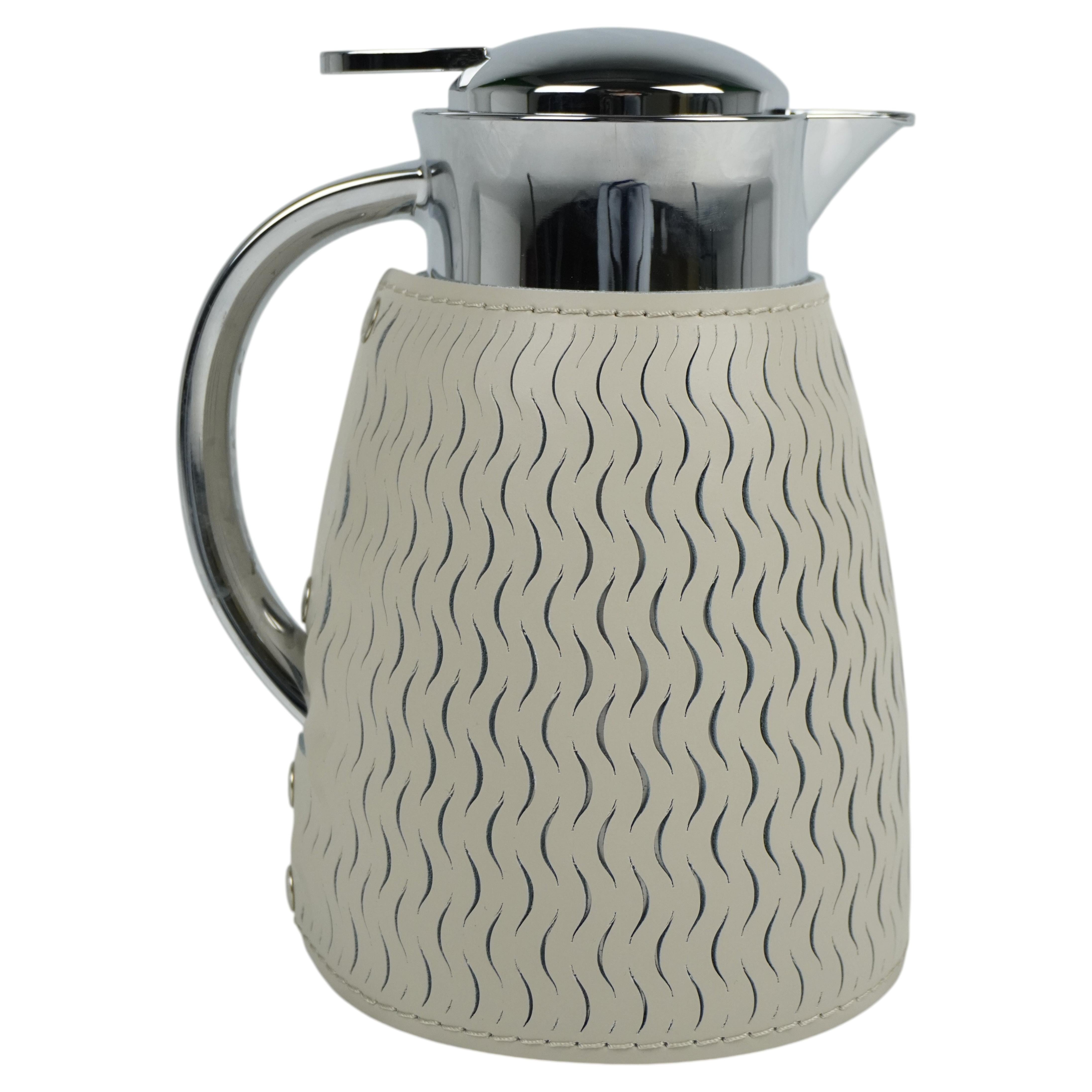 ELIDA Thermoskanne – Edelstahl und Leder L 1 im Angebot