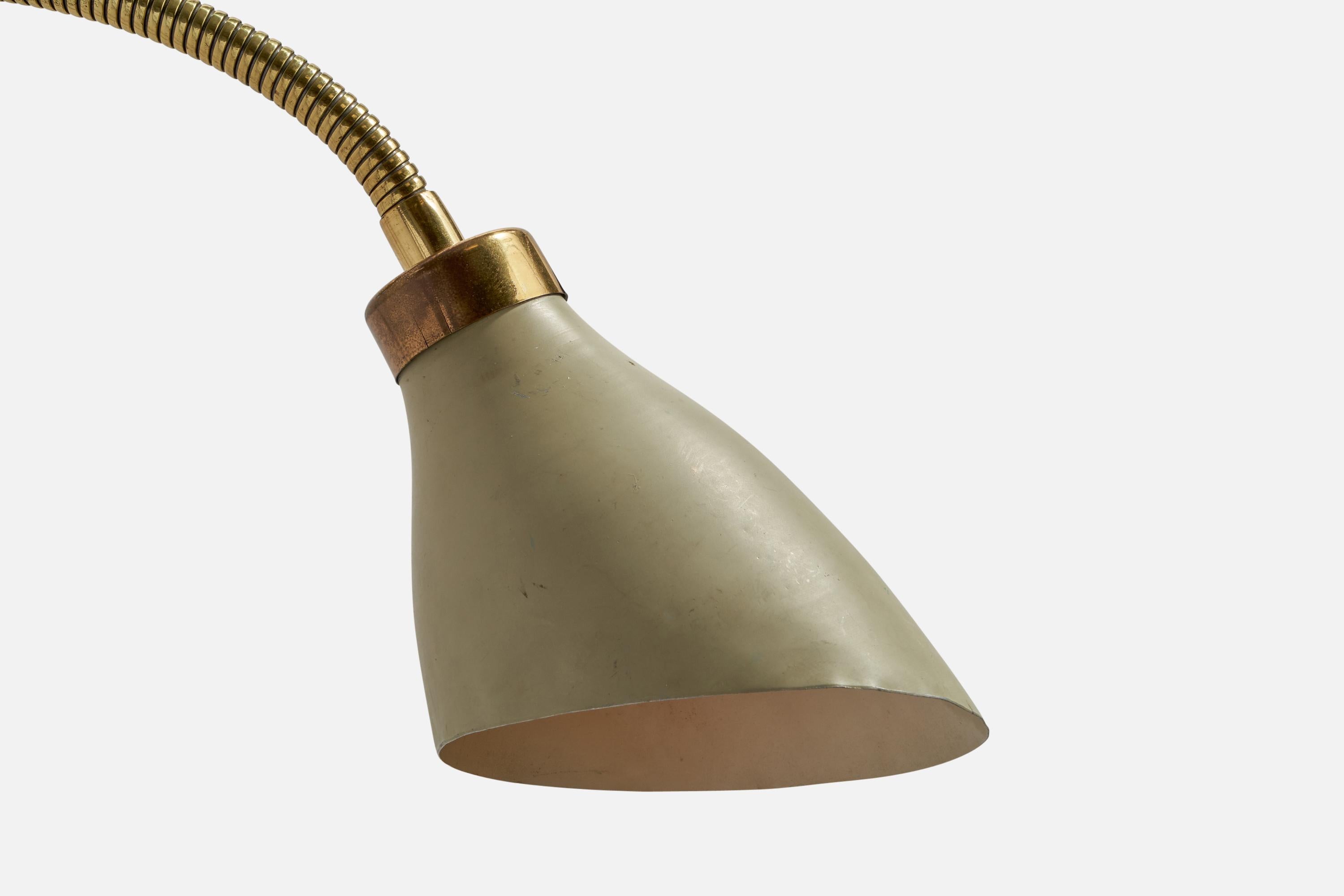 Elidus, Wall Light, Brass, Metal, Sweden, 1940s In Good Condition For Sale In High Point, NC