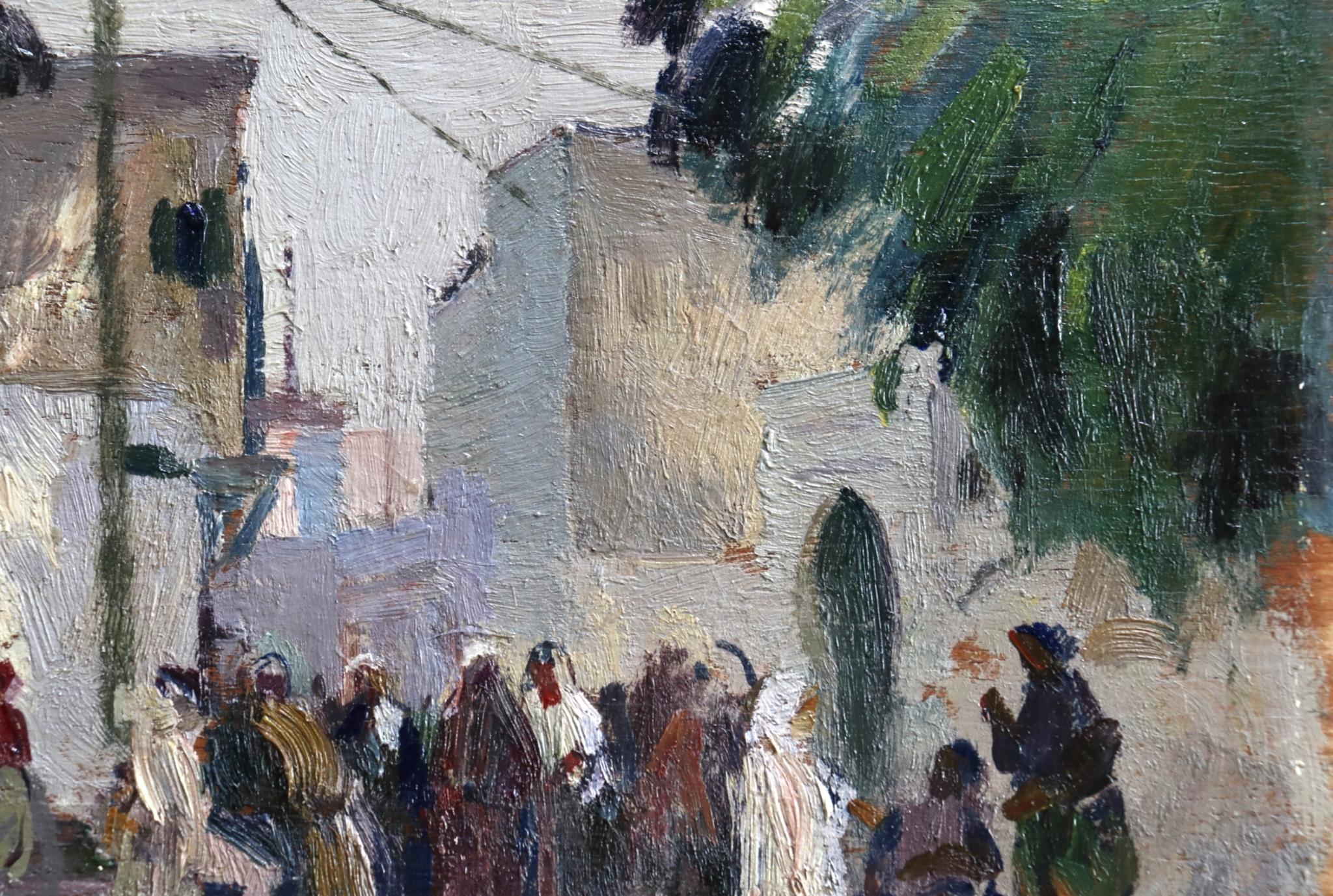 Arabs in a Market - Impressionist Oil, Figures in Landscape - Elie Anatole Pavil 1