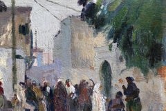 Arabs in a Market - Impressionist Oil, Figures in Landscape - Elie Anatole Pavil