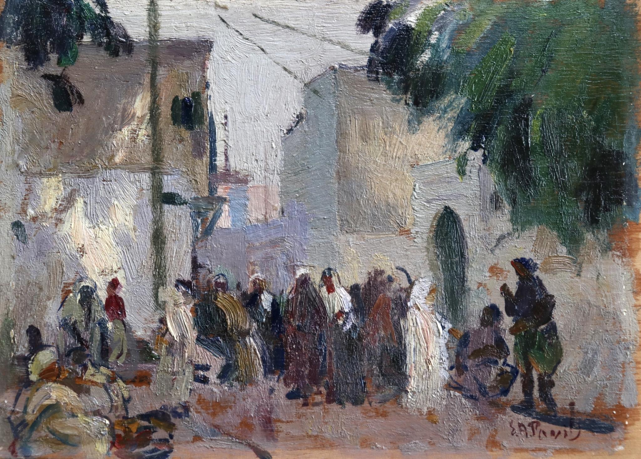 A beautifully detailed and coloured oil on panel by Russian Impressionist painter Elie Anatole Pavil depicting Arabs in a market. Signed lower right. This painting is not currently framed but a suitable frame can be sourced if required.

Elie Pavil