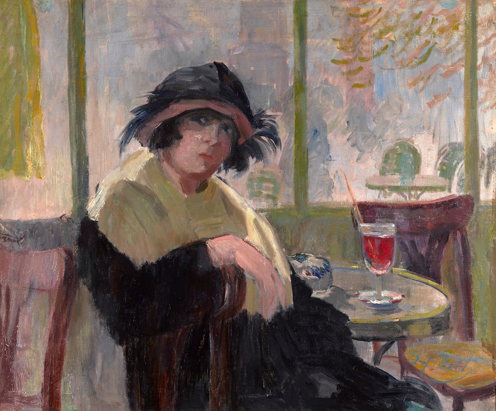 Elie Anatole Pavil Portrait Painting - Au Café 