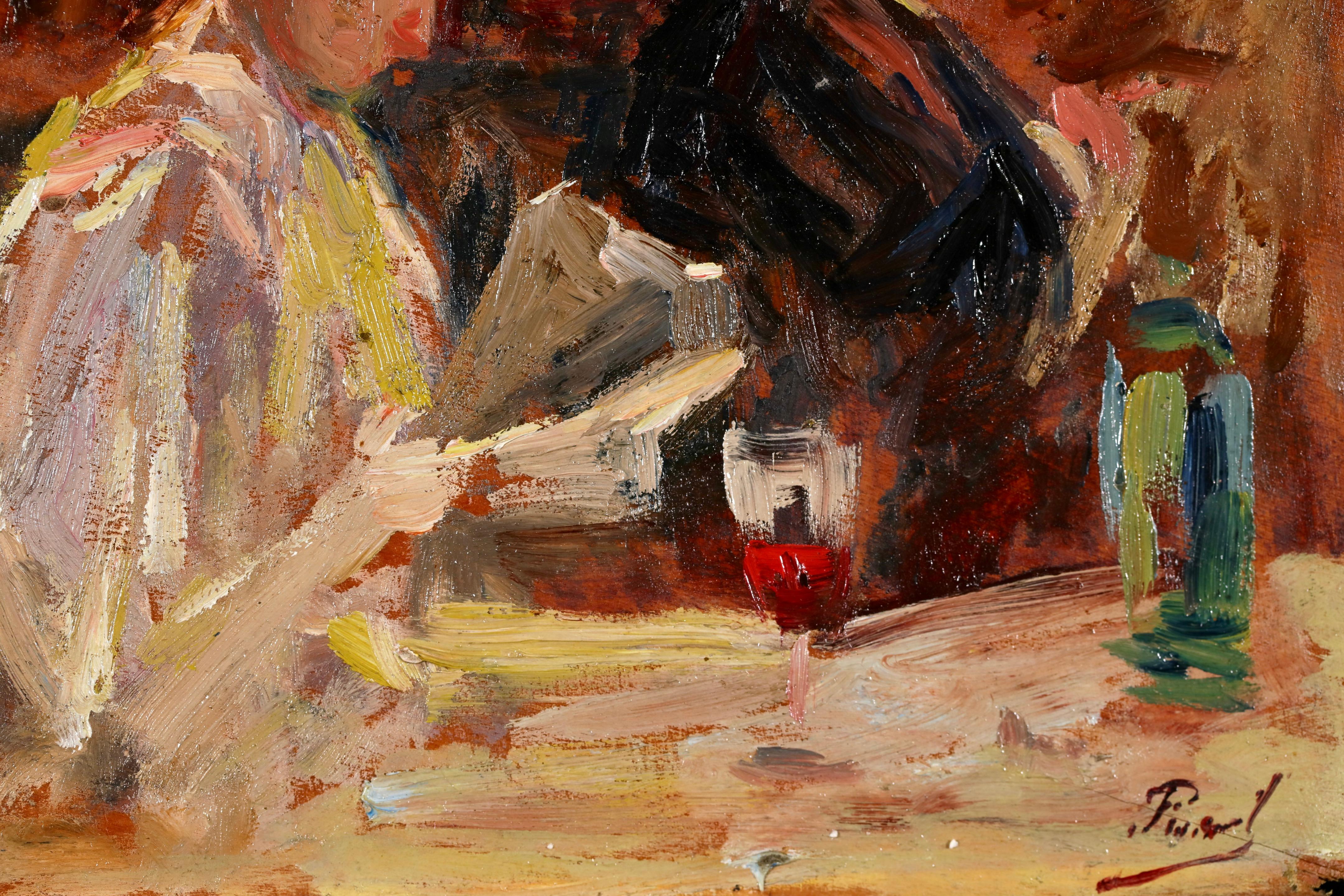 Elie Roc Post Elie Anatole Pavil - Au Cafe - Post Impressionist Figures in Interior ...