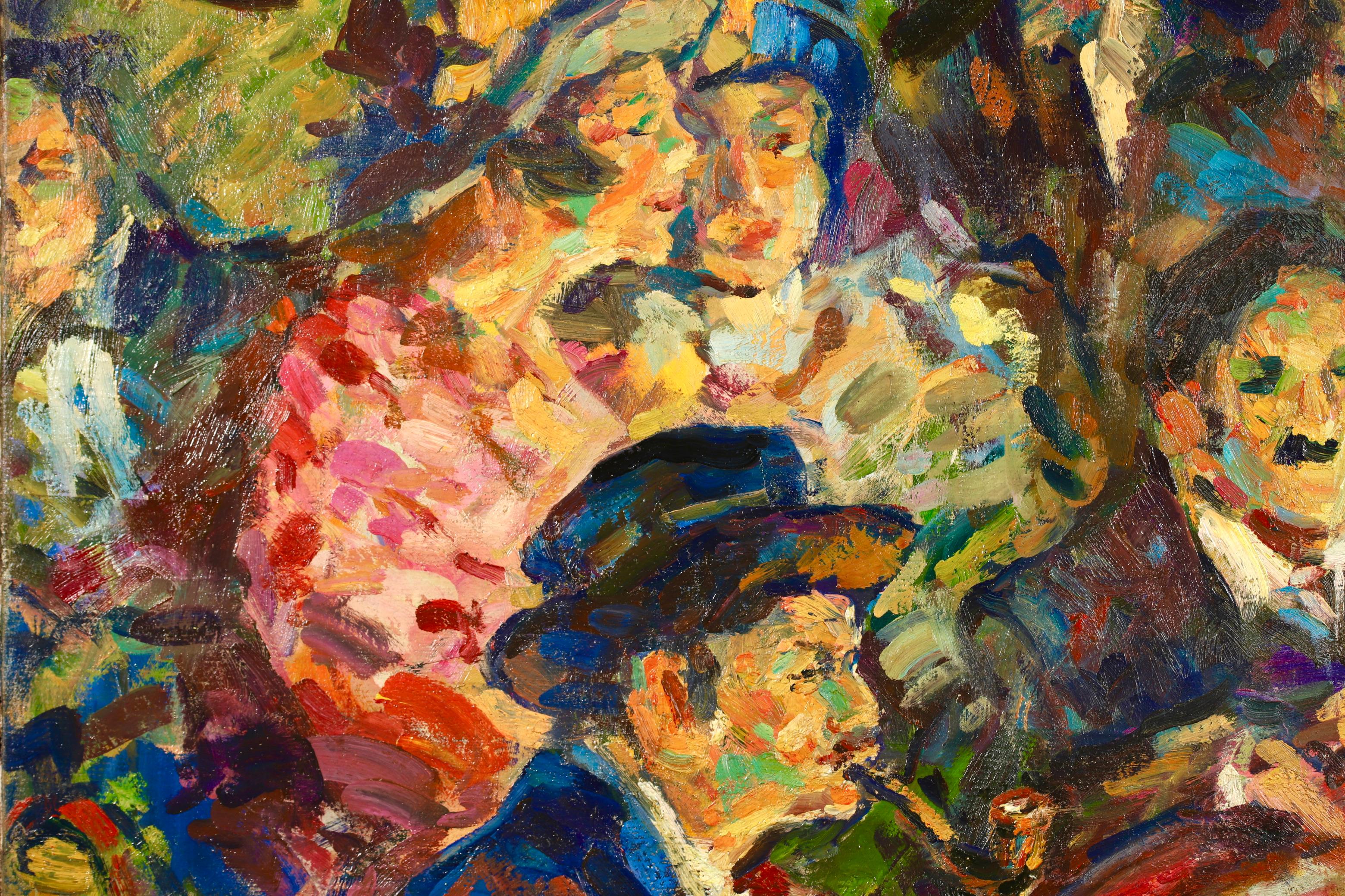 Au Théâtre - Peinture à l'huile figurative post-impressionniste d'Elie Pavil 4