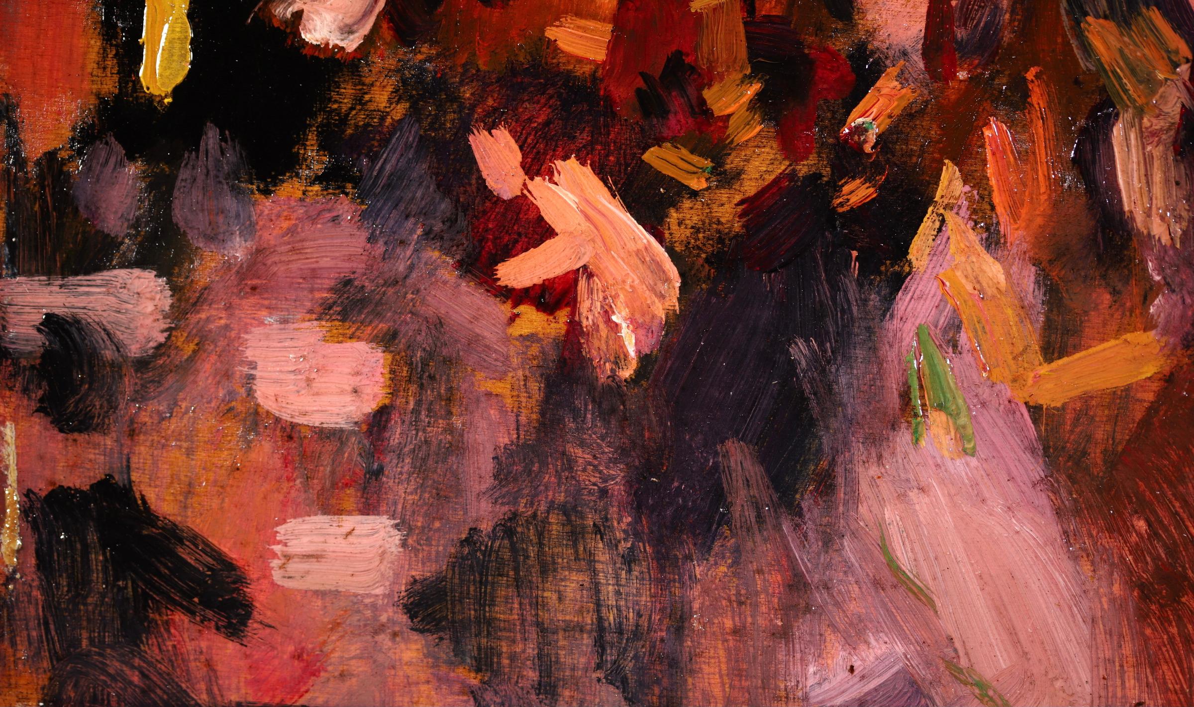 Bal a Montmartre - Post Impressionist Oil, Figures in Interior by Elie Pavil 1