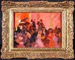 Bal a Montmartre - Post Impressionist Oil, Figures in Interior by Elie Pavil
