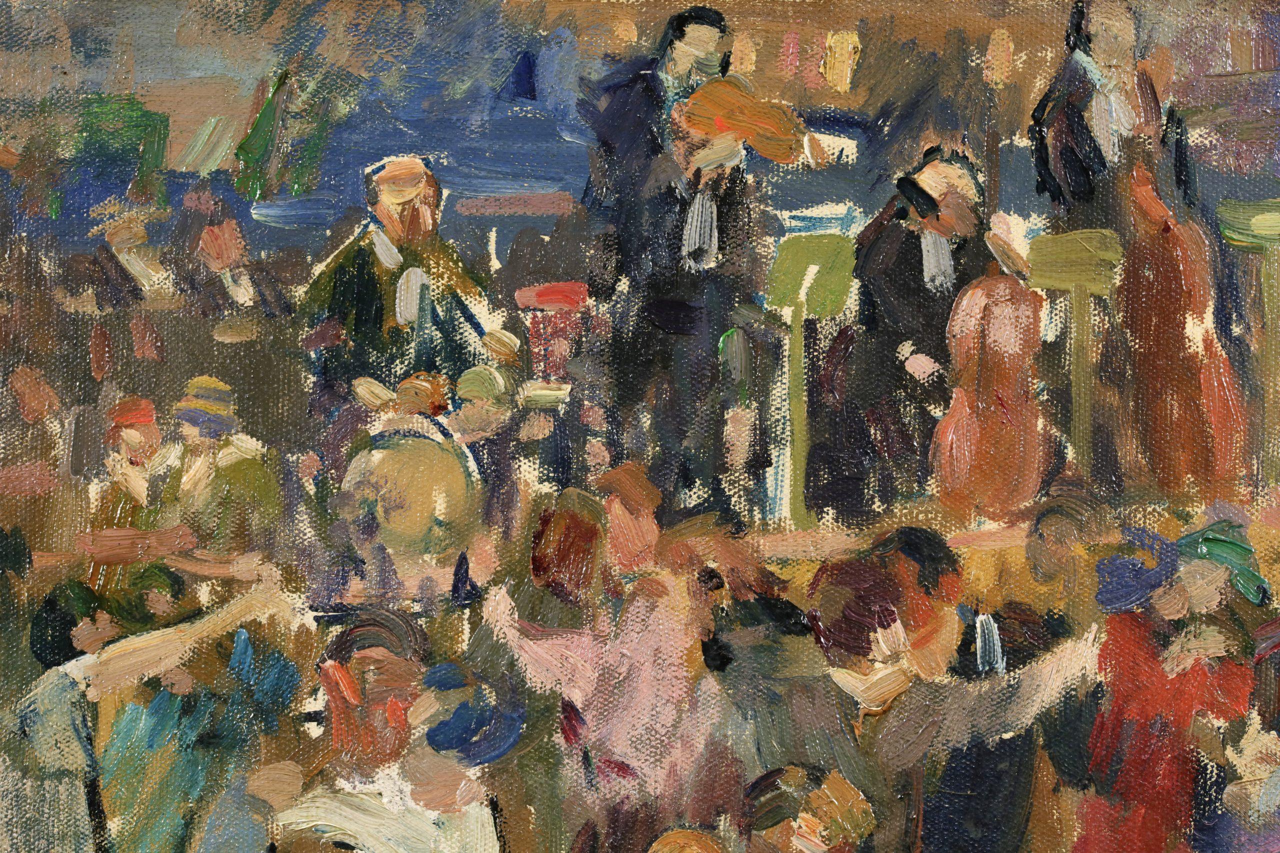 Bar Dansant Montmarte - Peinture à l'huile figurative post-impressionniste - Elie Pavil - Painting de Elie Anatole Pavil