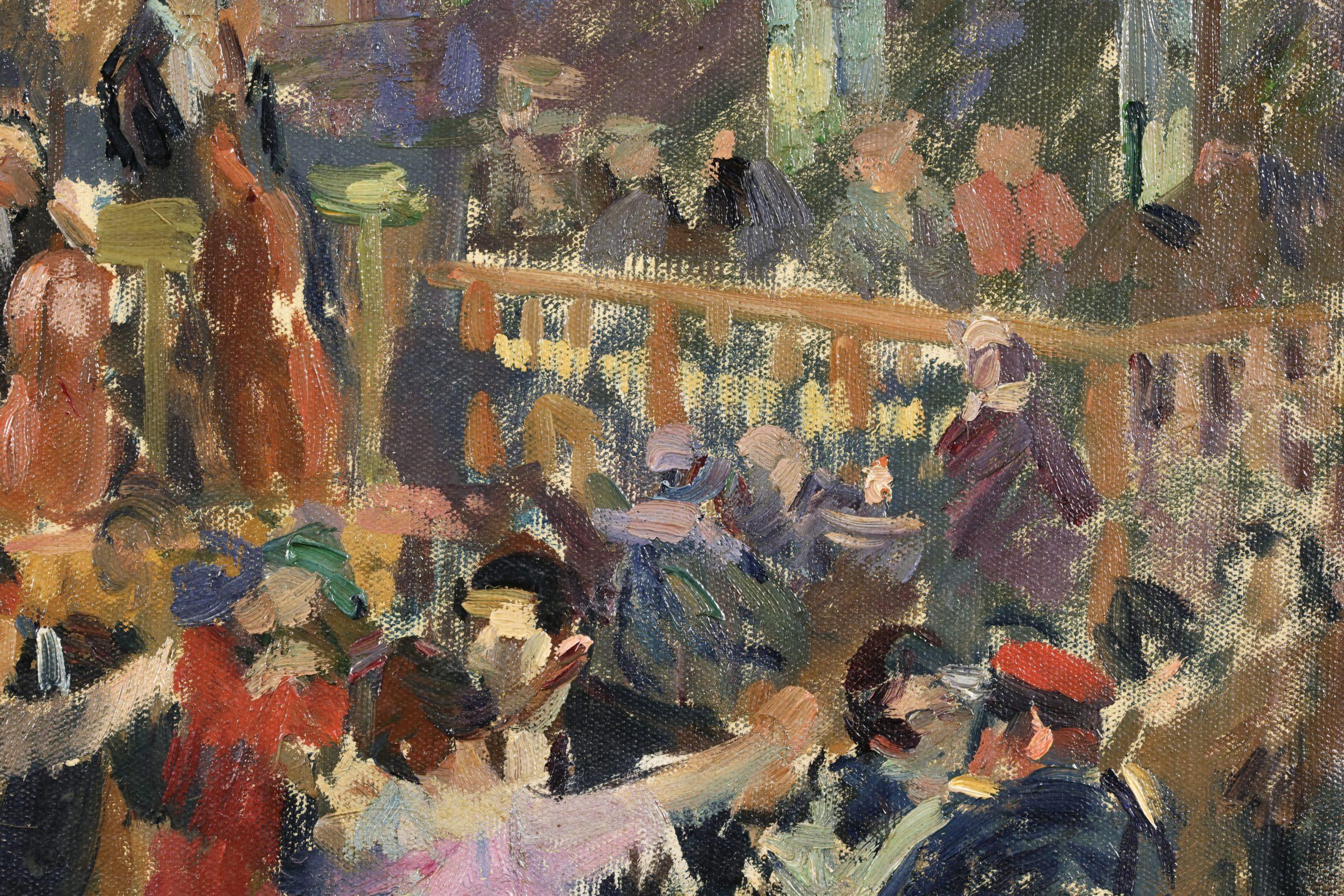 Bar Dansant Montmarte - Peinture à l'huile figurative post-impressionniste - Elie Pavil - Post-impressionnisme Painting par Elie Anatole Pavil