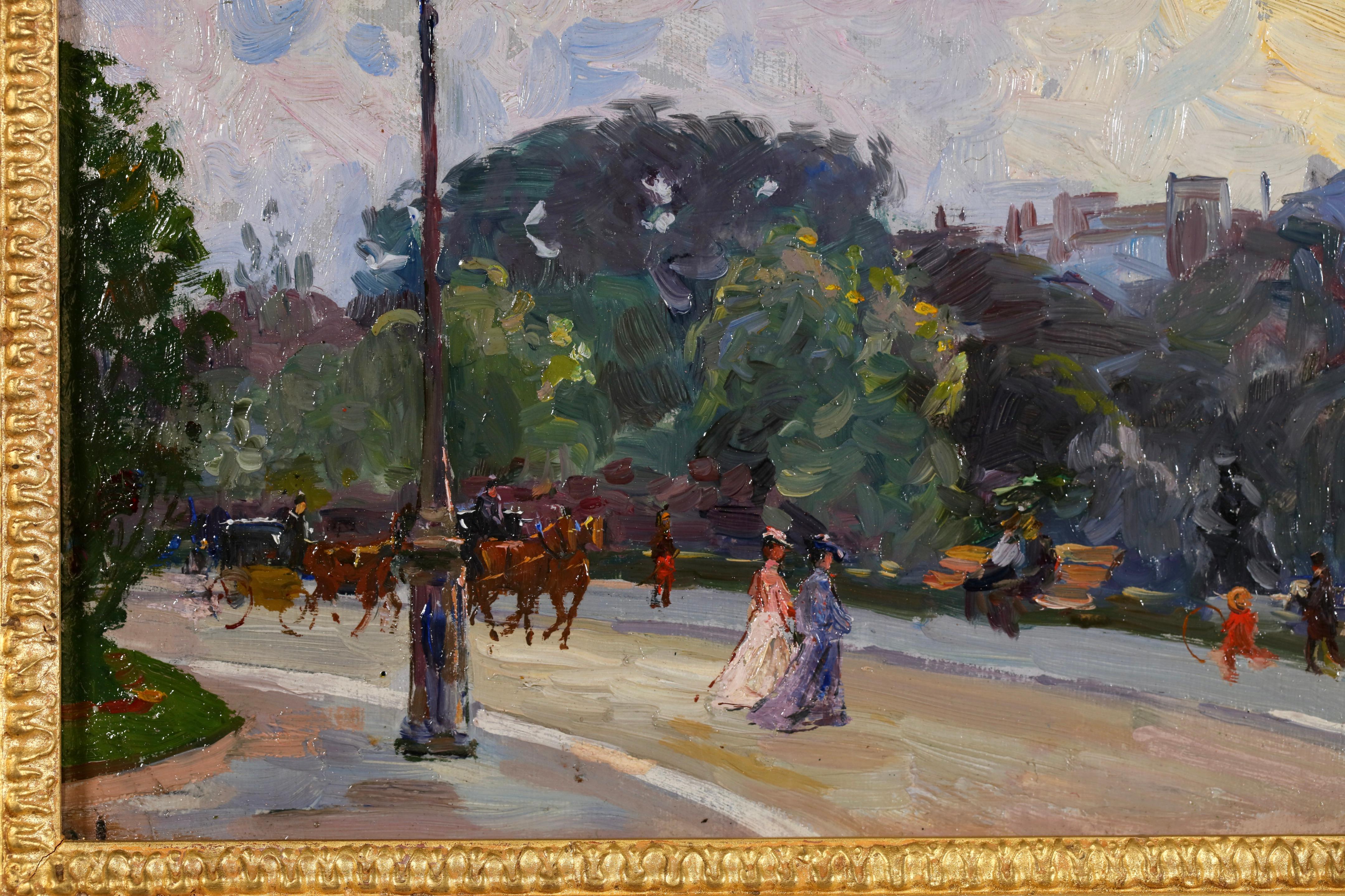 Bois de Boulogne - Paris - Paysage post-impressionniste Huile d'Elie Pavil en vente 1