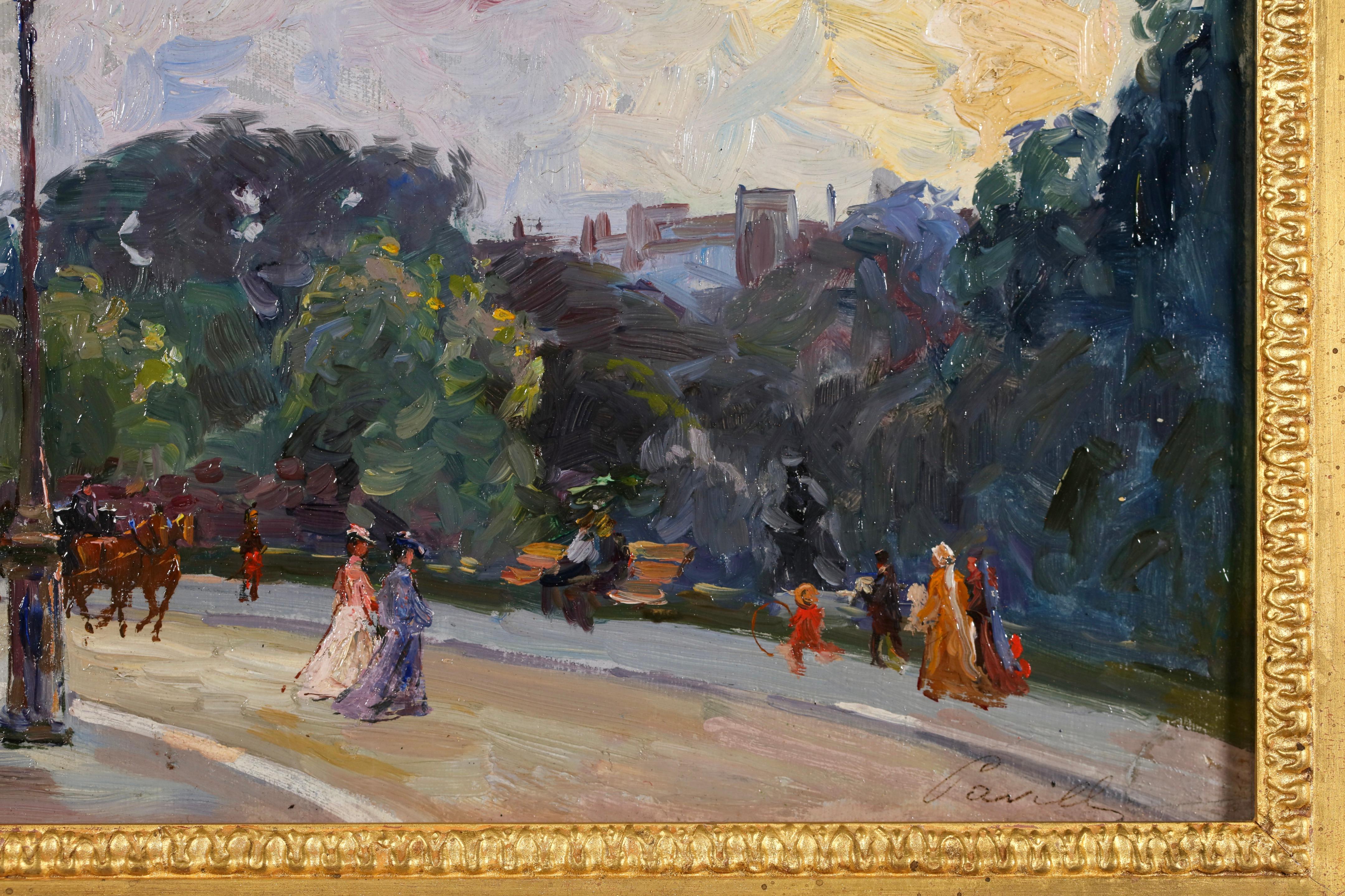 Bois de Boulogne - Paris - Paysage post-impressionniste Huile d'Elie Pavil en vente 2