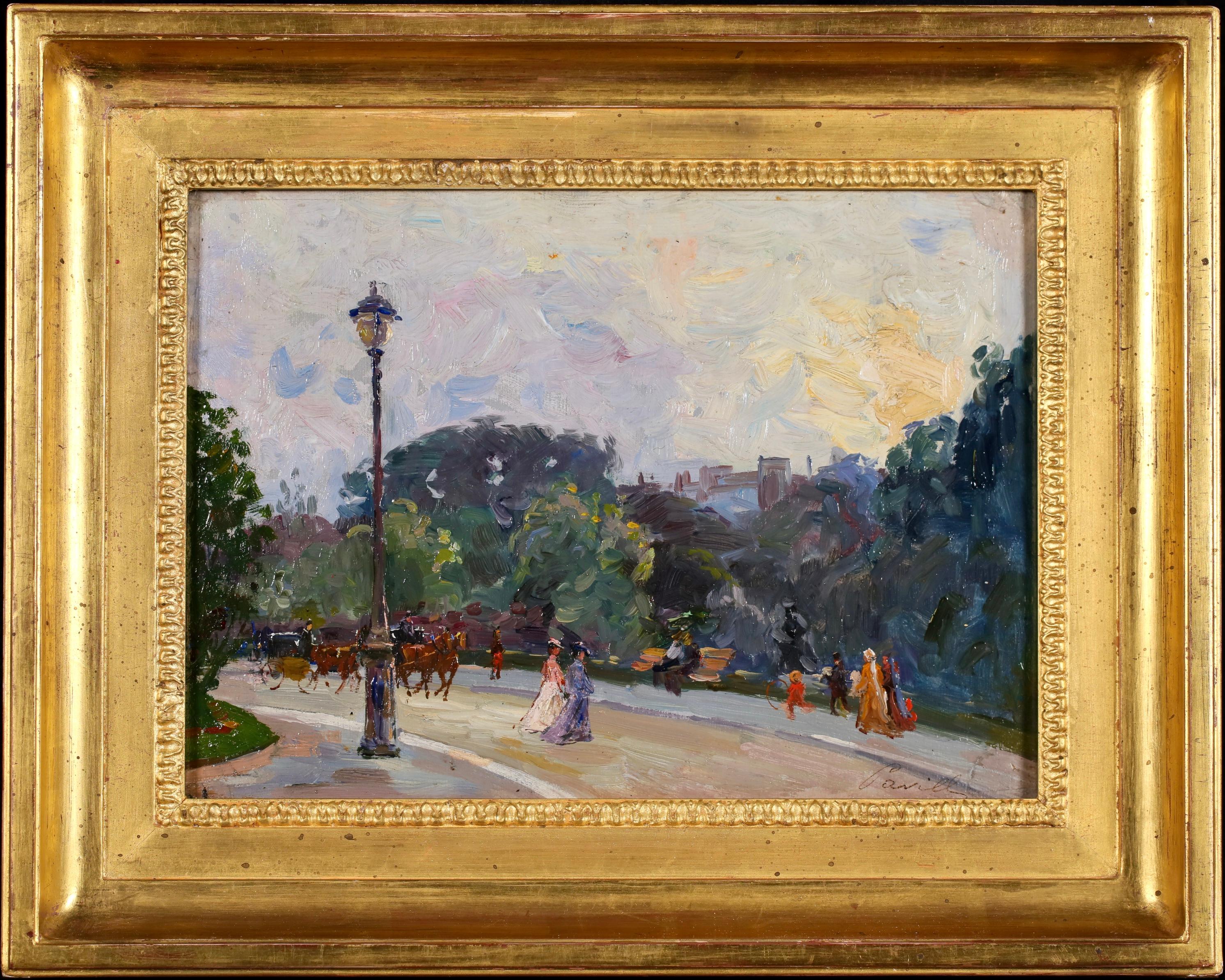 Landscape Painting Elie Anatole Pavil - Bois de Boulogne - Paris - Paysage post-impressionniste Huile d'Elie Pavil