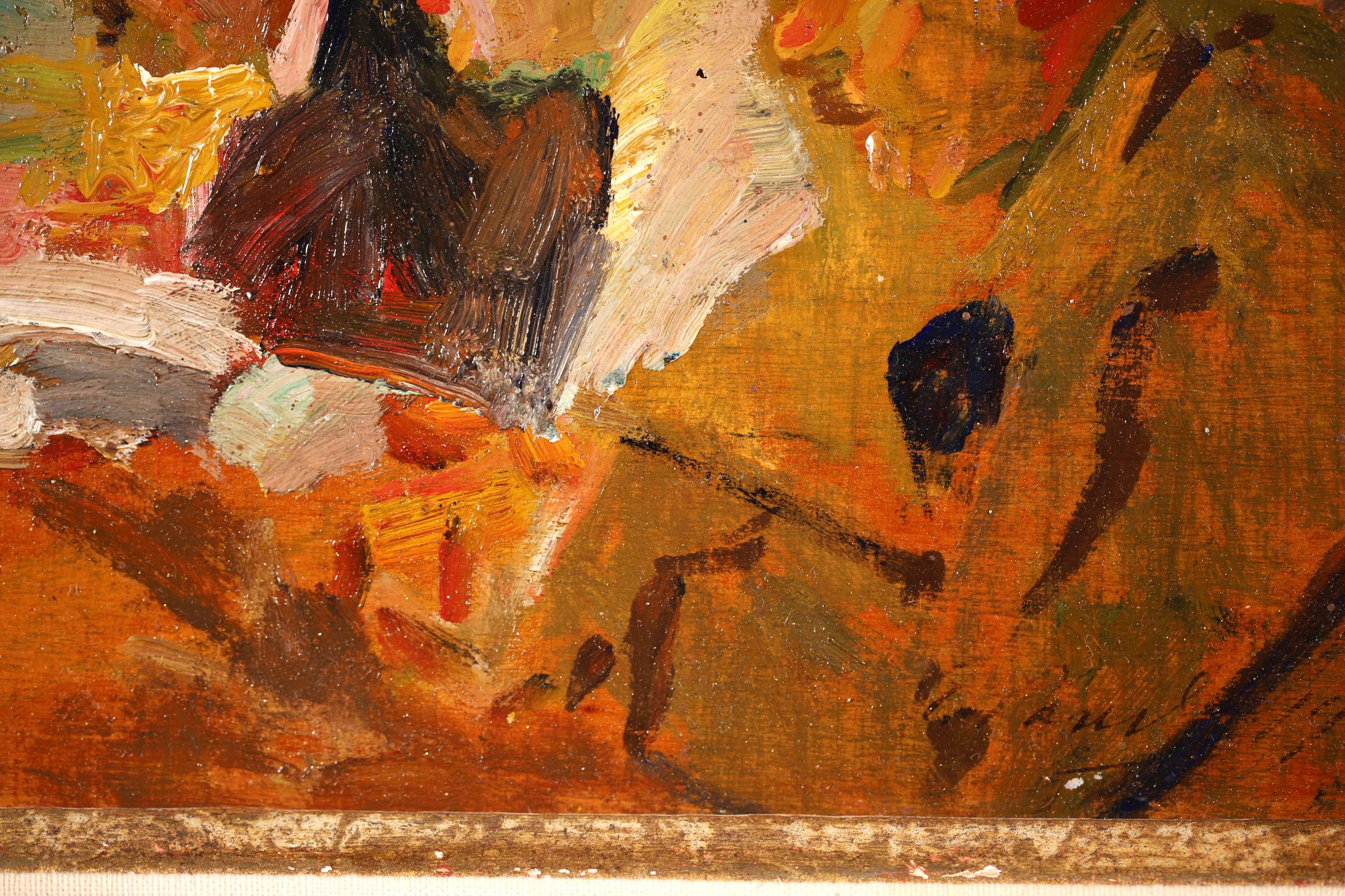 Concert Populaire - Post Impressionist Oil, Figures in Interior by Elie Pavil 1