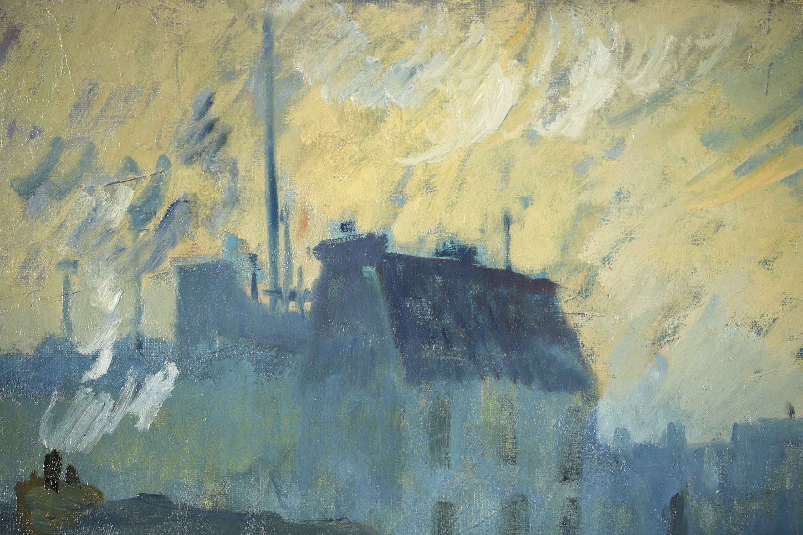 Place Pigalle - Pintura al óleo de paisaje postimpresionista de Elie Pavil - Painting Posimpresionista de Elie Anatole Pavil