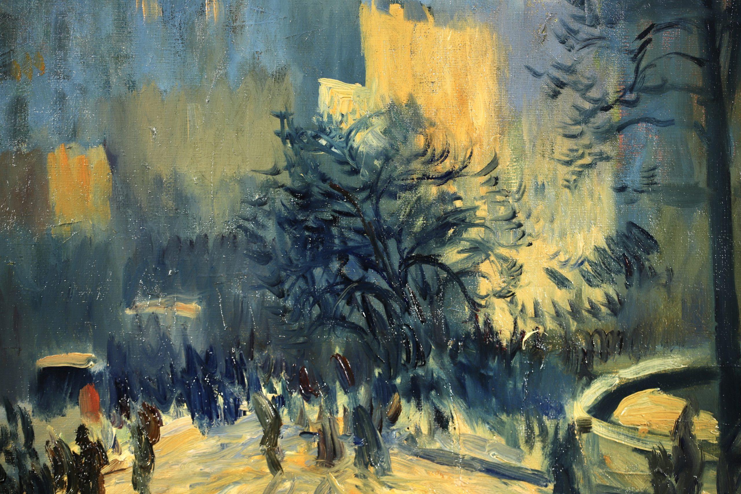 Place Pigalle - Pintura al óleo de paisaje postimpresionista de Elie Pavil 4