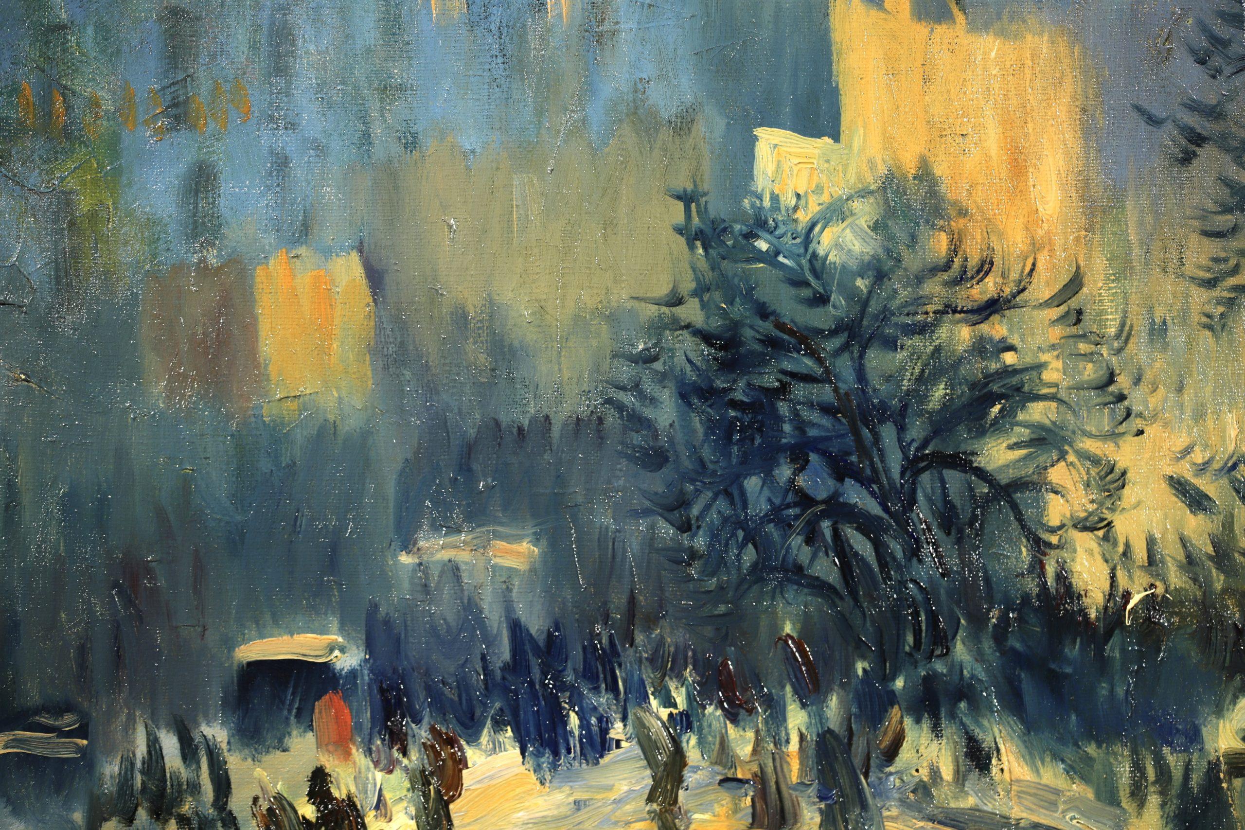 Place Pigalle - Pintura al óleo de paisaje postimpresionista de Elie Pavil 5