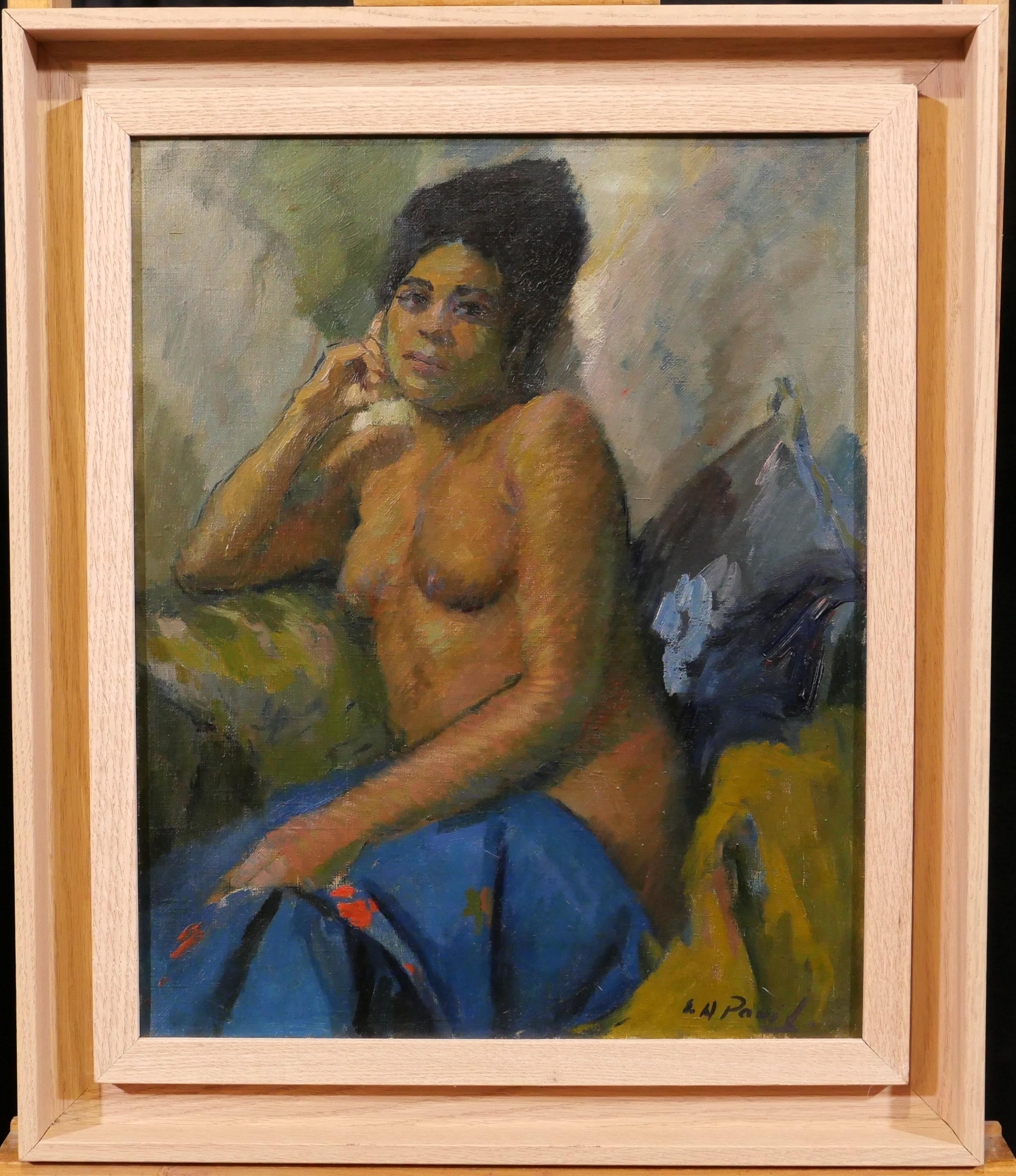 La femme nue de Martinique - Painting de Elie Anatole Pavil