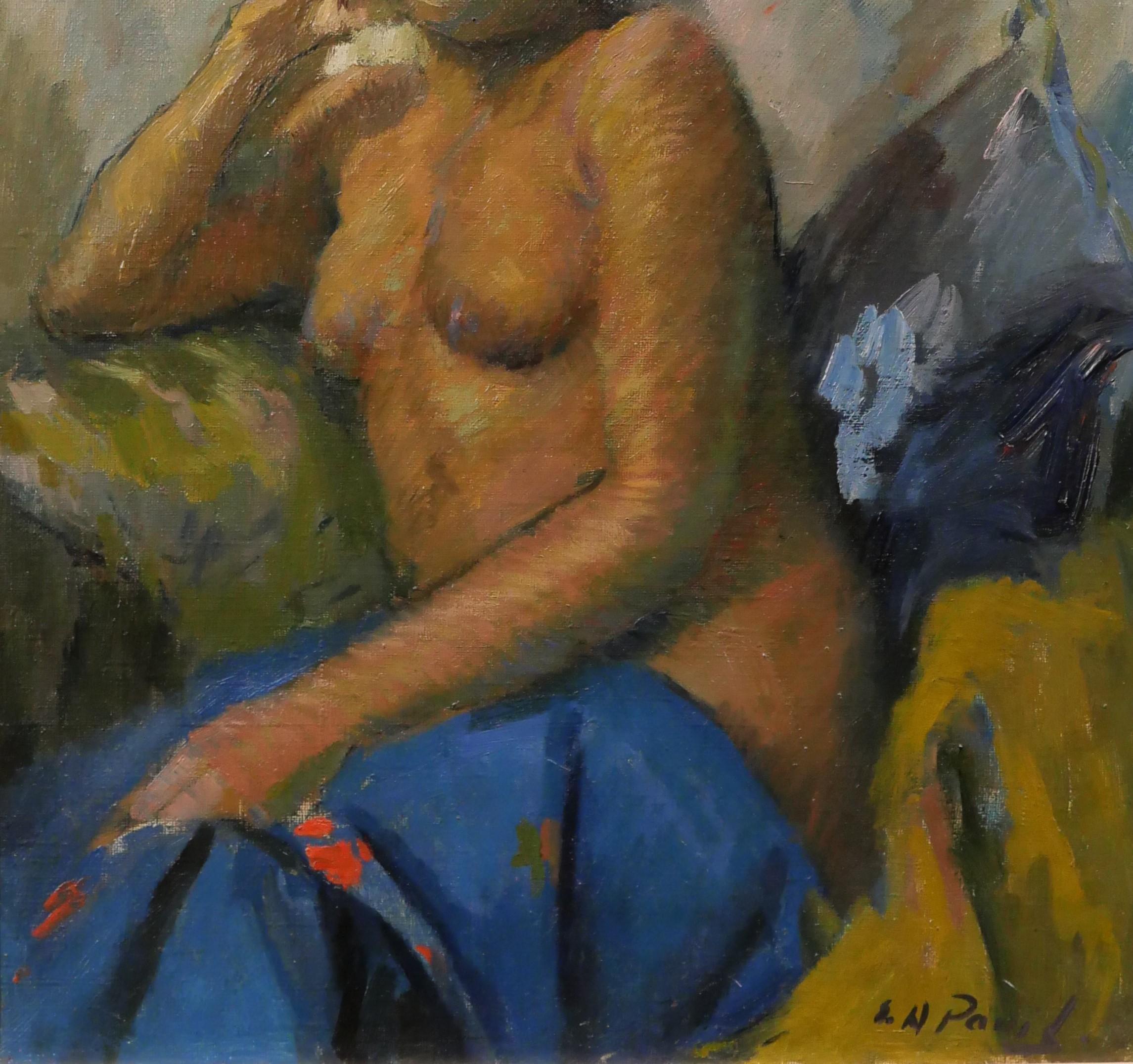 Elie Anatole PAVIL
1873-1948
The Martinican nude woman
Painting, oil on canvas
Signed
Painting: 41 x 33 cm (16.1 x 13 inches)
Modern natural oak frame (American box): 51 x 43 cm (20.1 x 16.9 inches)
Very good condition
On the back, an exhibition