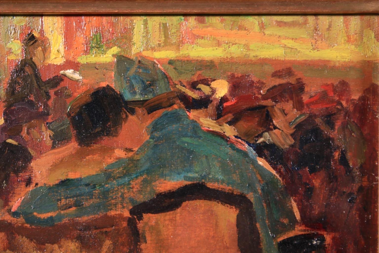 The Theatre - Post-Impressionist Oil, Figures in Interior by Elie Anatole Pavil 1