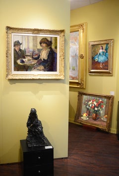 Woman in Cafe Scene (Femme dans un café), par l'artiste russe Pavil Anatol