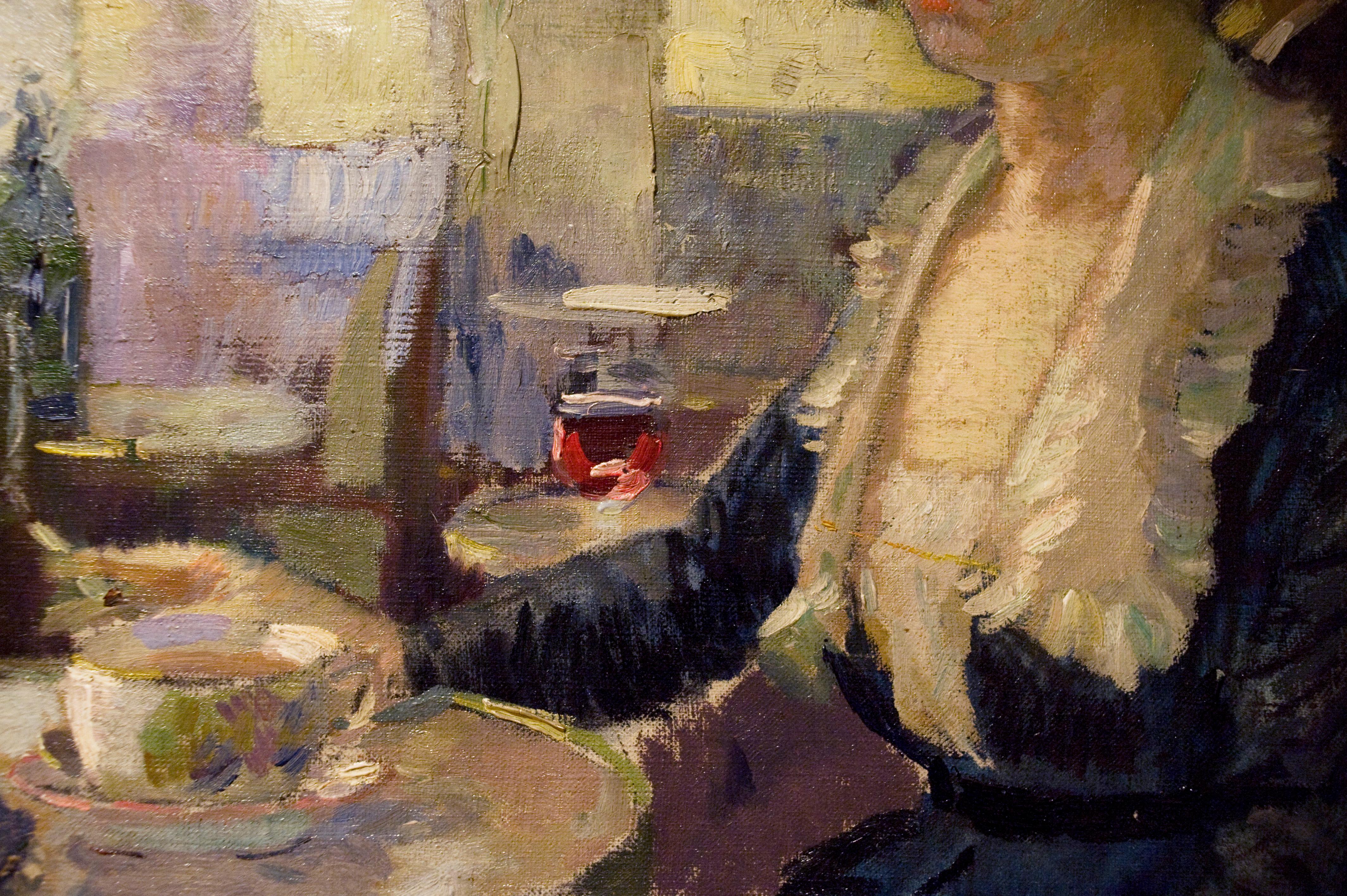 woman at bar painting