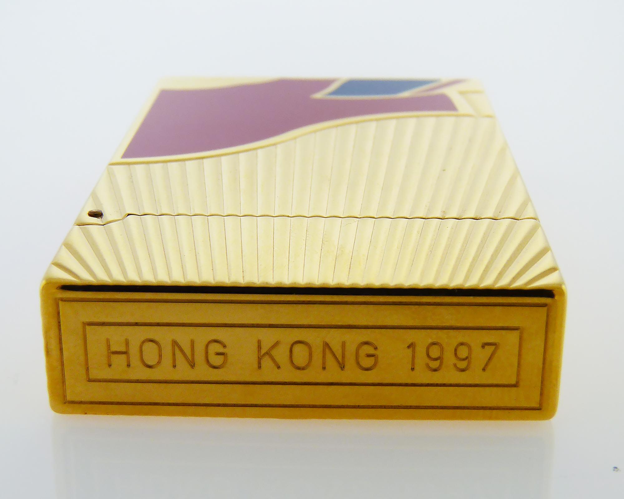 Elie Bleu Cigar Humidor for 200 Cigars, Hong Kong, 1997 and S.T. Dupont Lighter For Sale 3