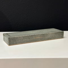 Elie Bleu France Boutons de manchette ou boîte à anneaux à huit compartiments en galuchat, années 2000