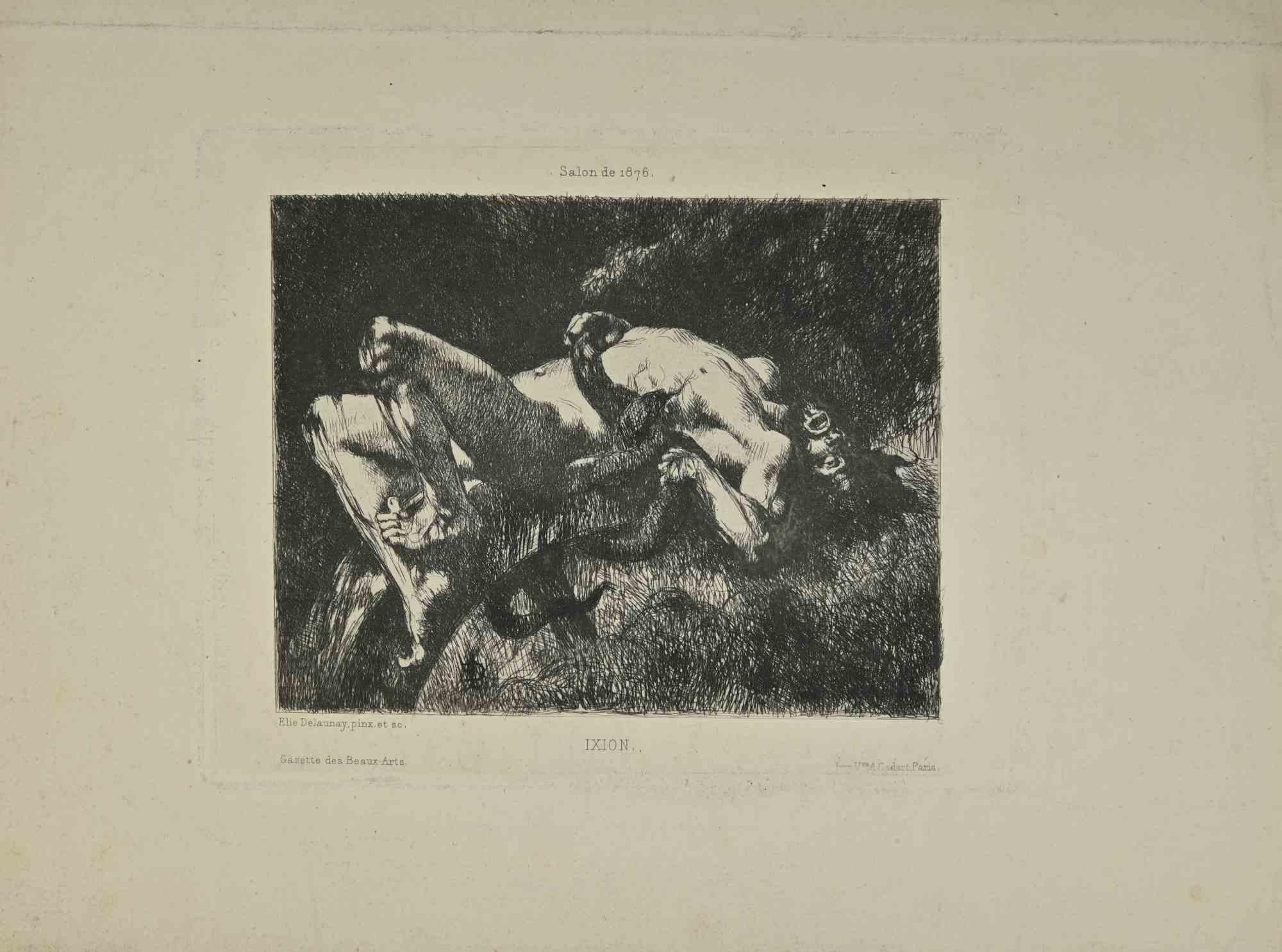 Ixion is an artwork realized by Elie Delaney in the Late-19th Century.

Etching.

Signed on Plate.