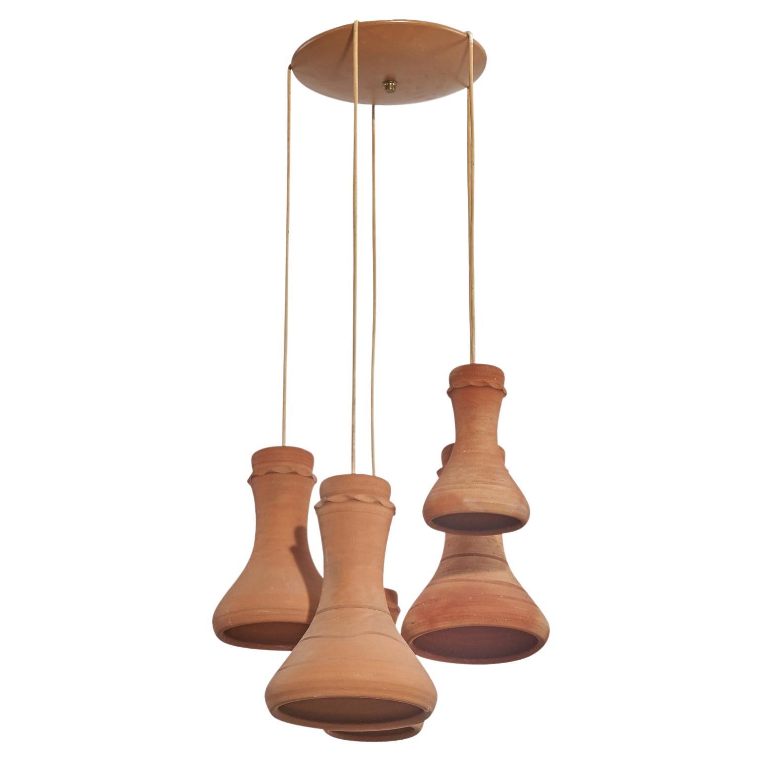 Elie Eppstein, lustre, terre cuite, Israël, 1970