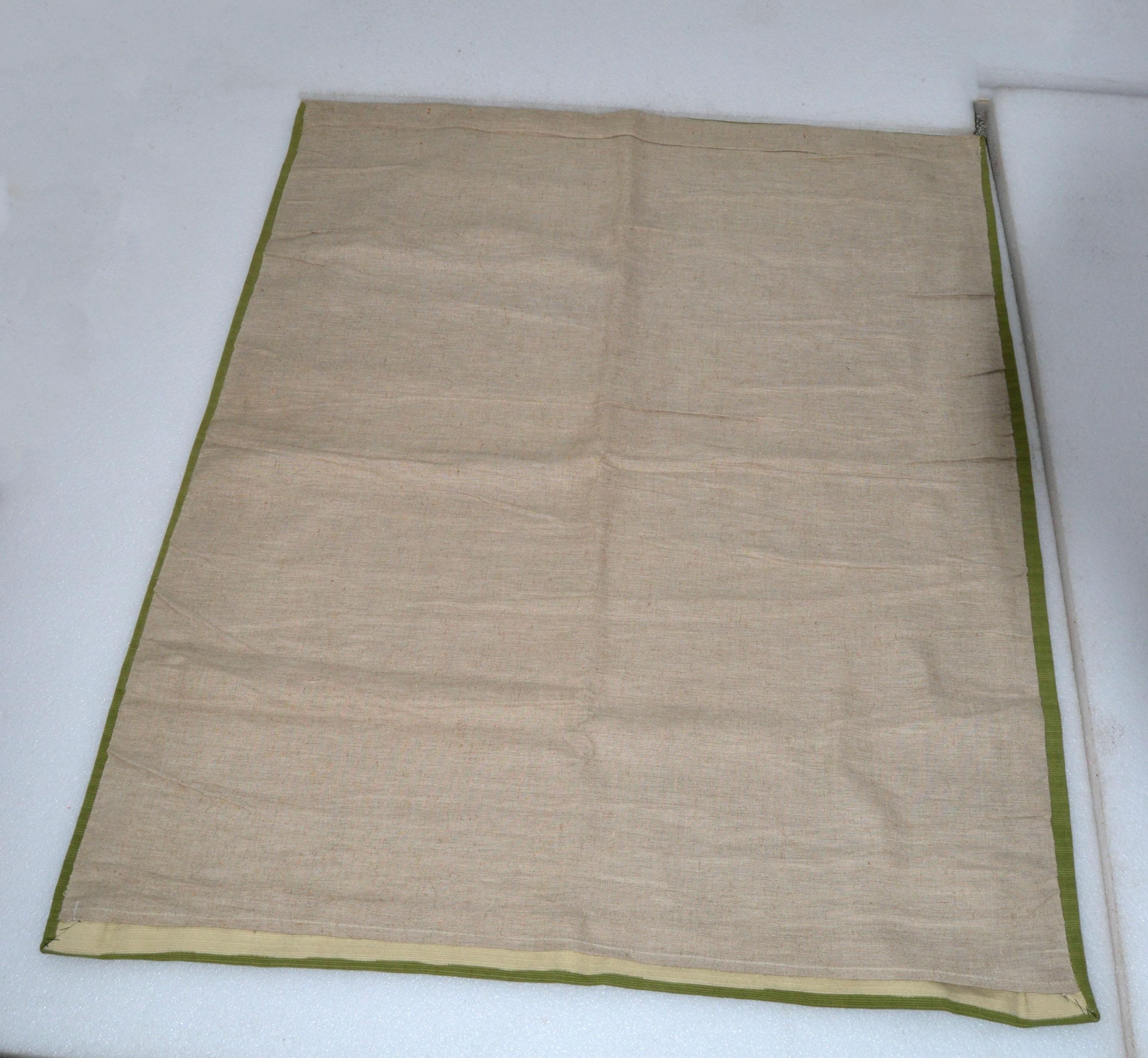 Original Marked Elie Grekoff Cotton & Wool Textile Tapestry France 1950 For Sale 2