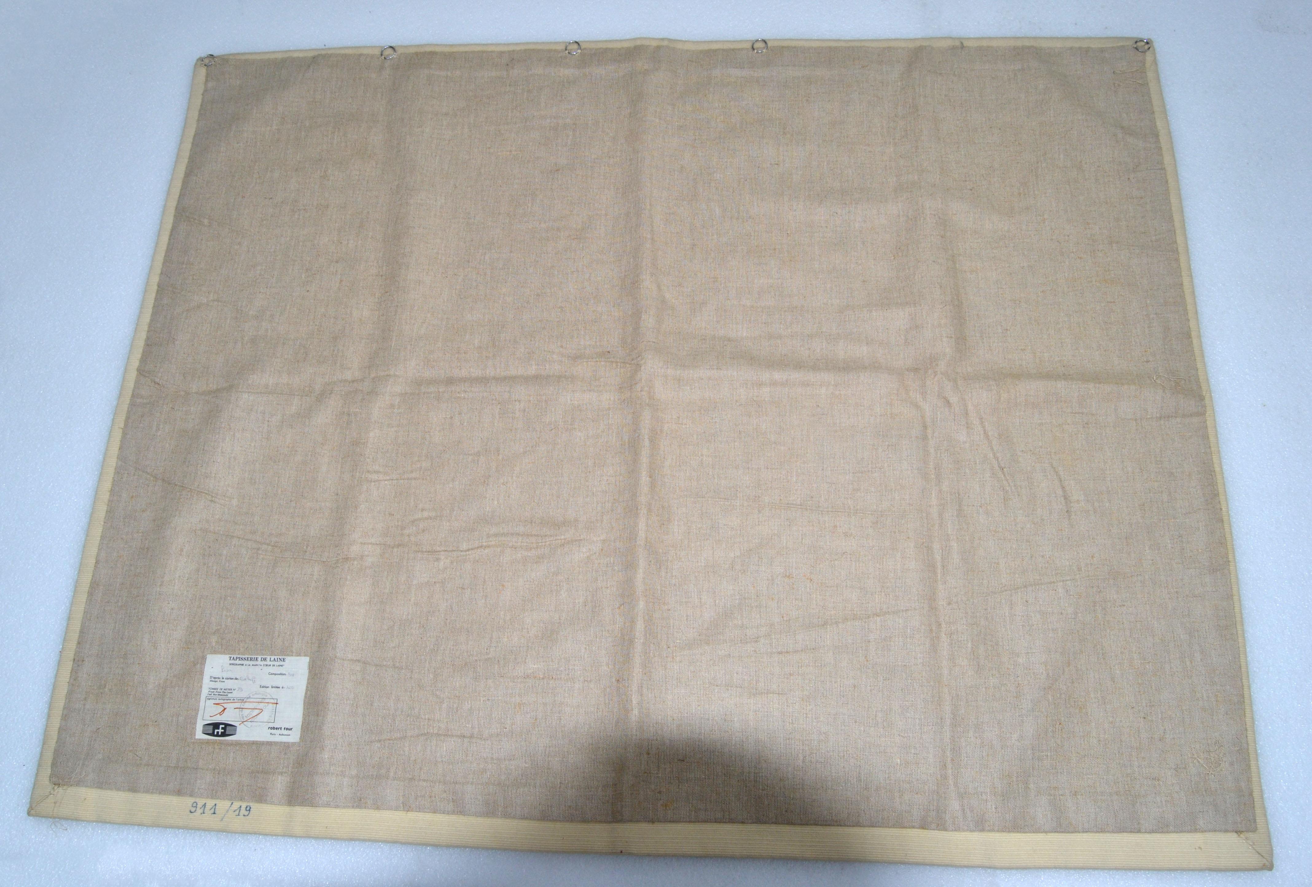 Wool Elie Grekoff Tapestry’s Zodiac Lion Proof of Authenticity by d' AUBUSSON Paris For Sale