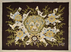 Elie Grekoff Tapestry’s Zodiac Lion Proof of Authenticity by d' AUBUSSON Paris