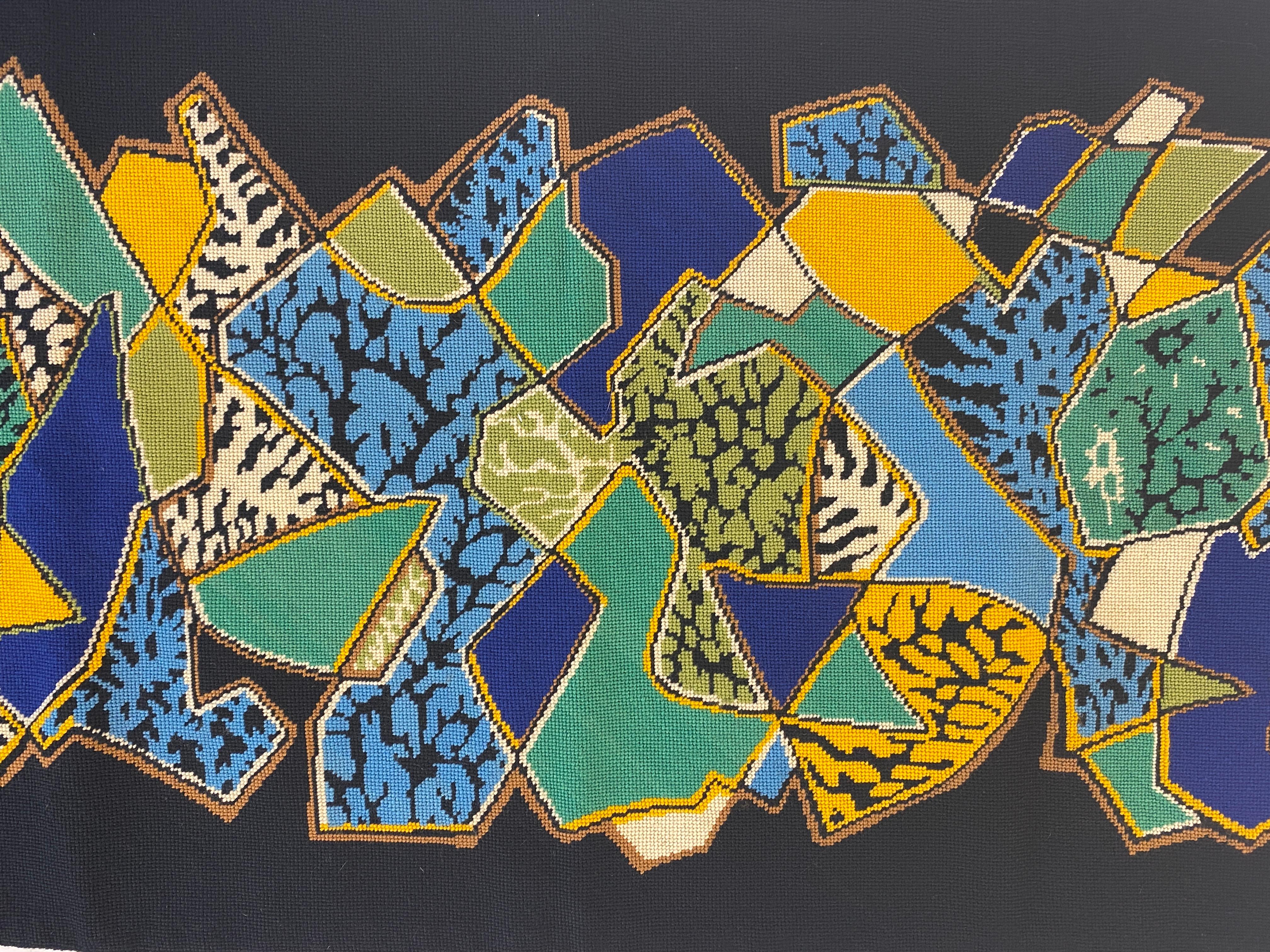 Mid-Century Modern Elie Grekoff - Tapisserie décorative française du milieu du 20e siècle - Art textile en vente