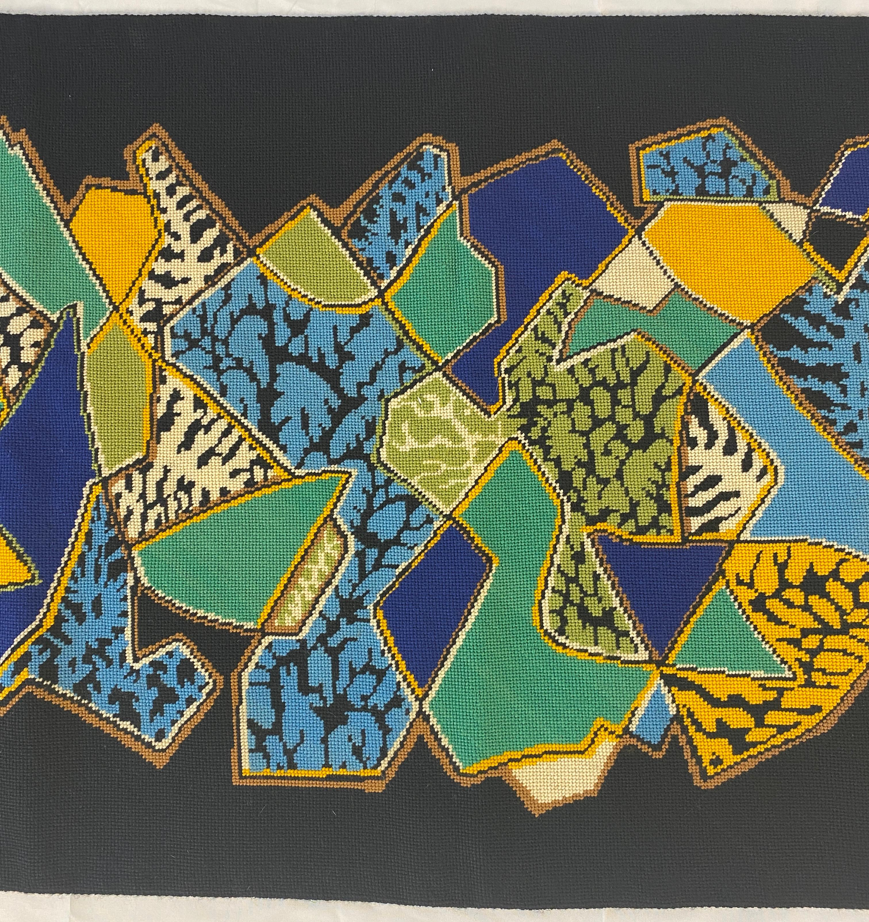 Tapisserie à l'aiguille Elie Grekoff - Tapisserie décorative française du milieu du 20e siècle - Art textile en vente