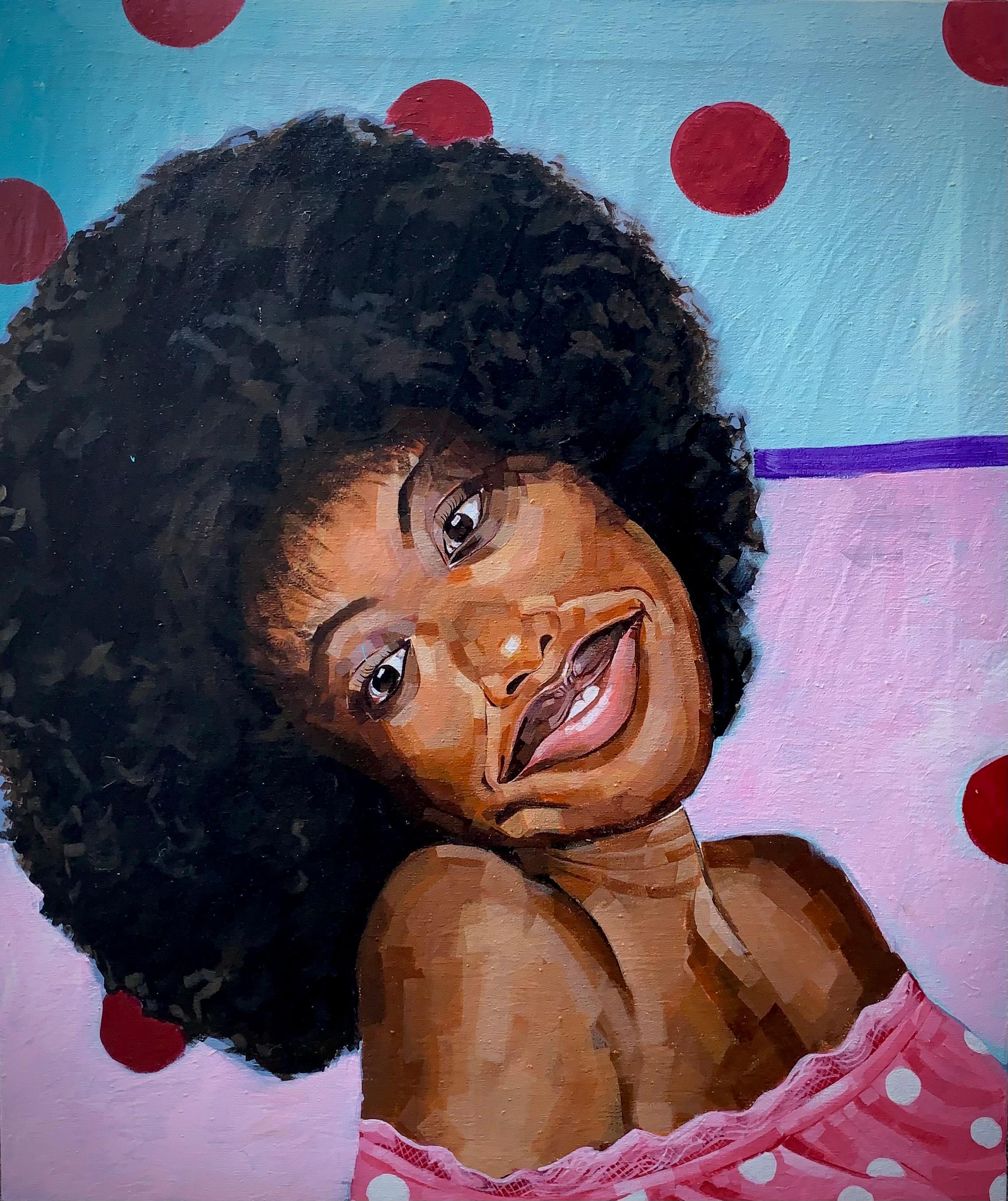 Afro Bloom -21° secolo, Contemporaneo, Ritratto Figurativo Moda Donna Moderna