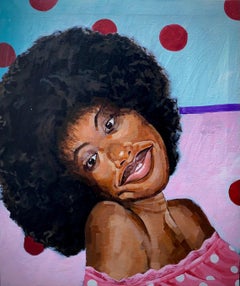 Afro Bloom -Siglo XXI, Contemporáneo, Retrato Figurativo Moda Mujer Moderna