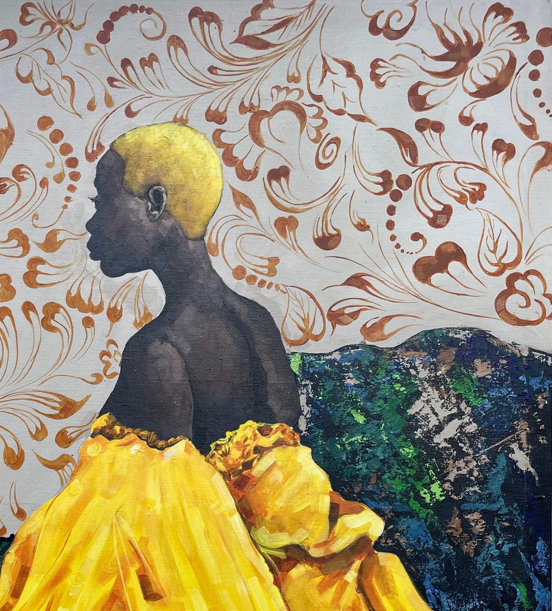 Números de ángel -Siglo XXI, Contemporáneo, Retrato figurativo, Mujer, Moda - Painting Expresionista de Elie HATUNGIMANA