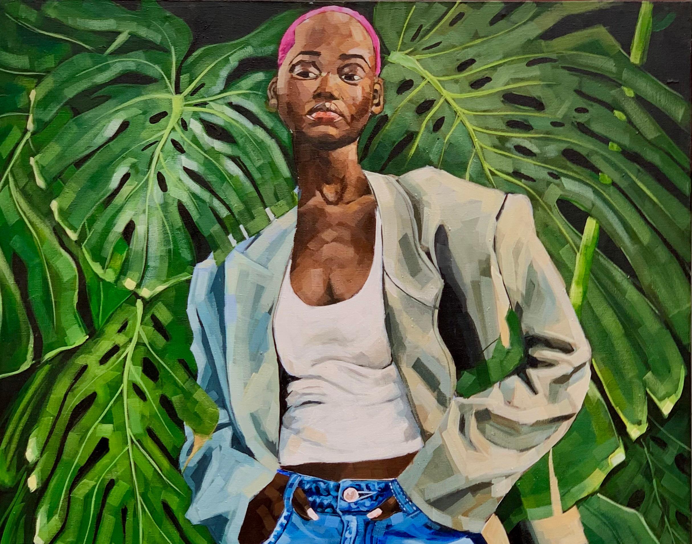 Ecos del Amor -Siglo XXI, Contemporáneo, Retrato Figurativo, Moda, Mujer - Painting de Elie HATUNGIMANA