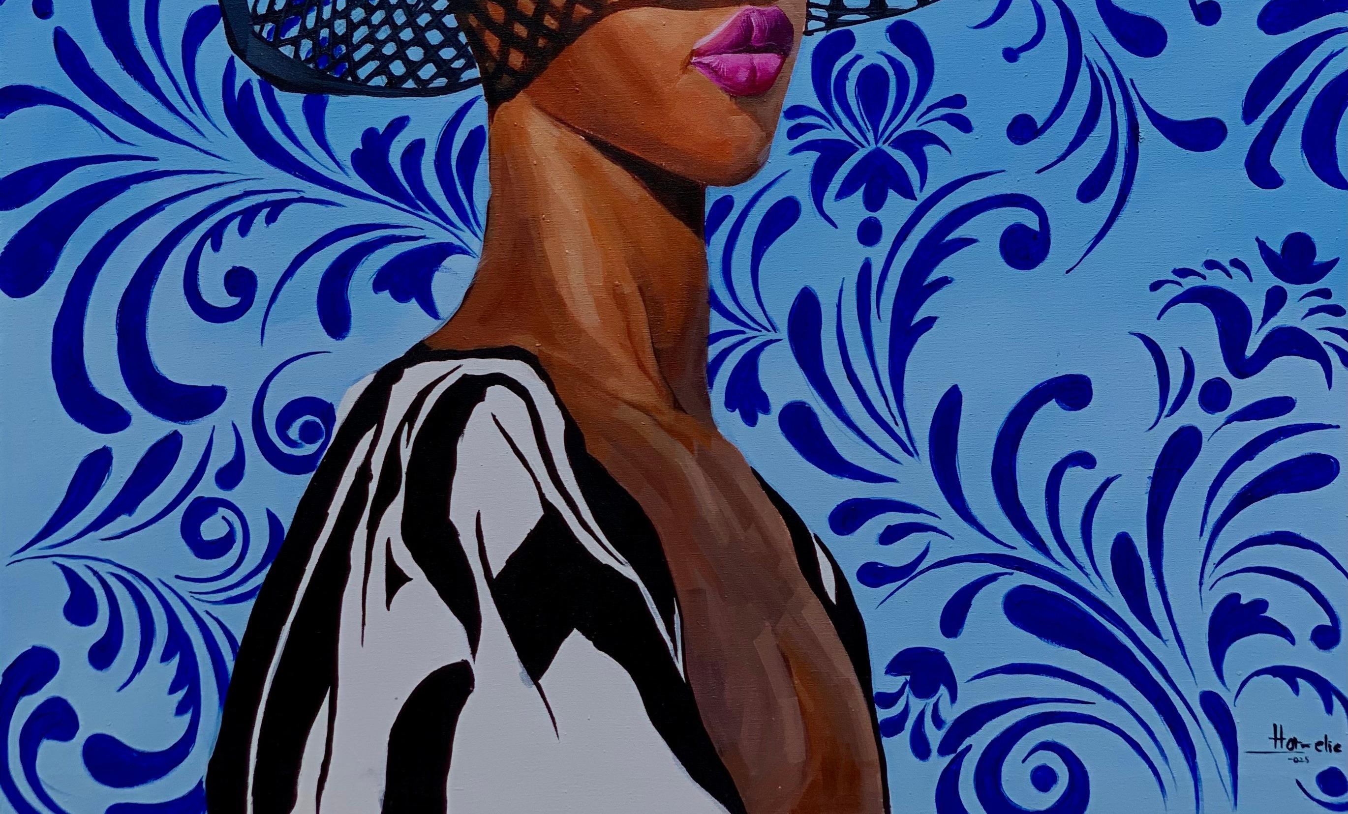 Forged in Light -21° secolo, Contemporaneo, Ritratto figurativo, Moda, Donne - Painting Espressionista di Elie HATUNGIMANA