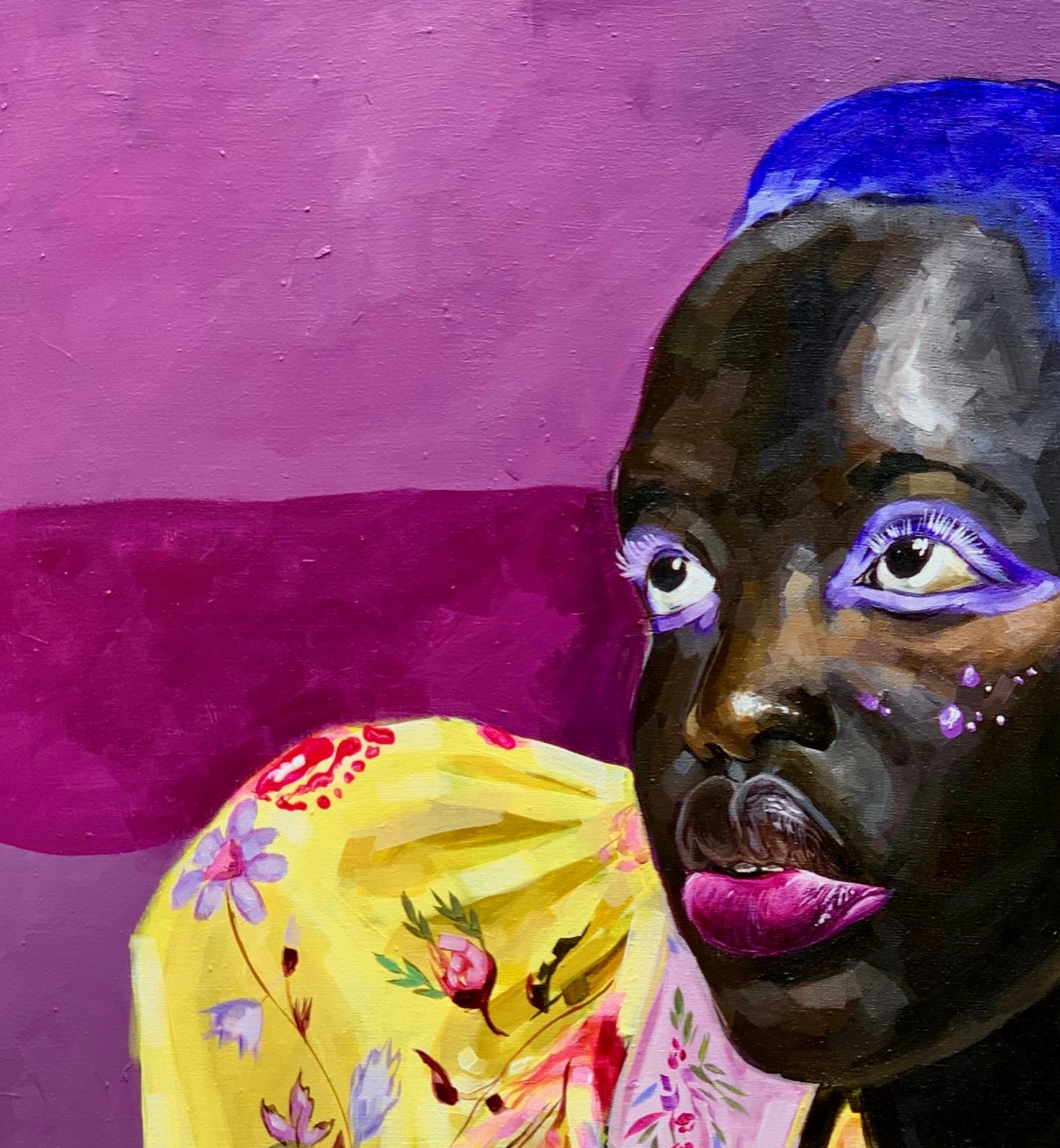 Inner Bloom -Siglo XXI, Contemporáneo, Pintura Figurativa, Arte Femenino - Painting de Elie HATUNGIMANA