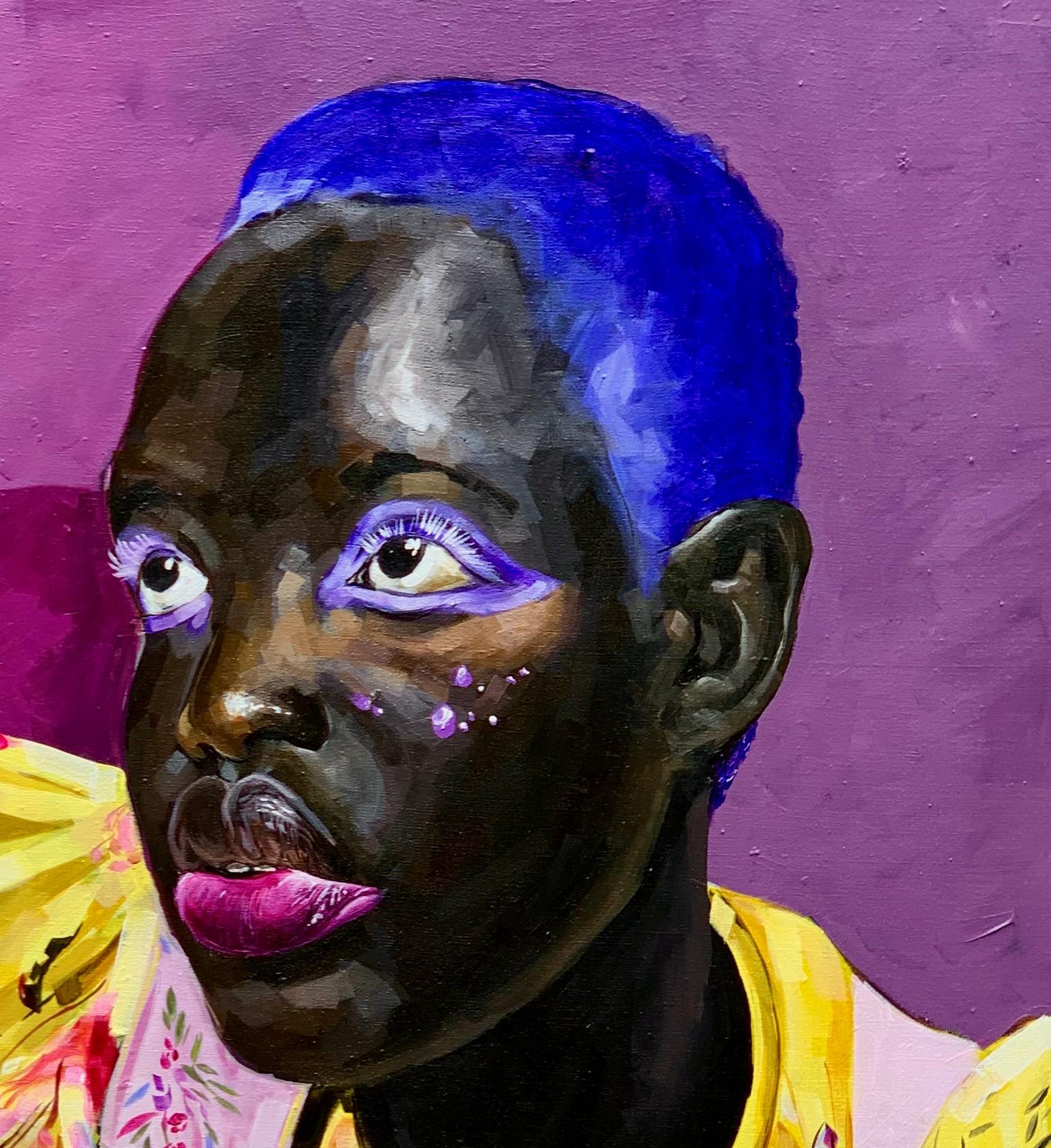Inner Bloom -Siglo XXI, Contemporáneo, Pintura Figurativa, Arte Femenino - Portrait Painting Rosa de Elie HATUNGIMANA