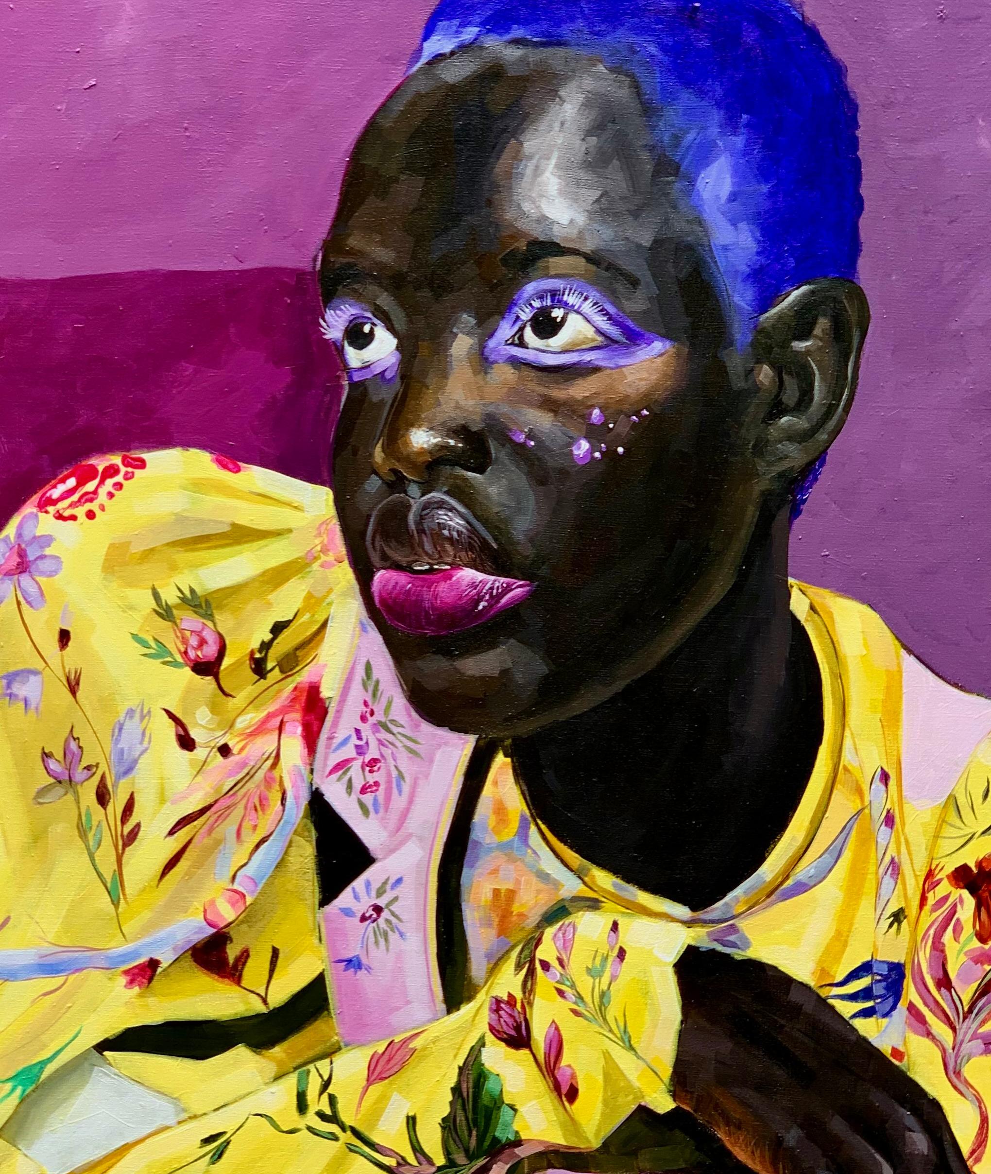 Inner Bloom -Siglo XXI, Contemporáneo, Pintura Figurativa, Arte Femenino en venta 2