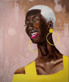 Risas en color -Siglo XXI, Contemporáneo, Retrato figurativo Mujer moderna