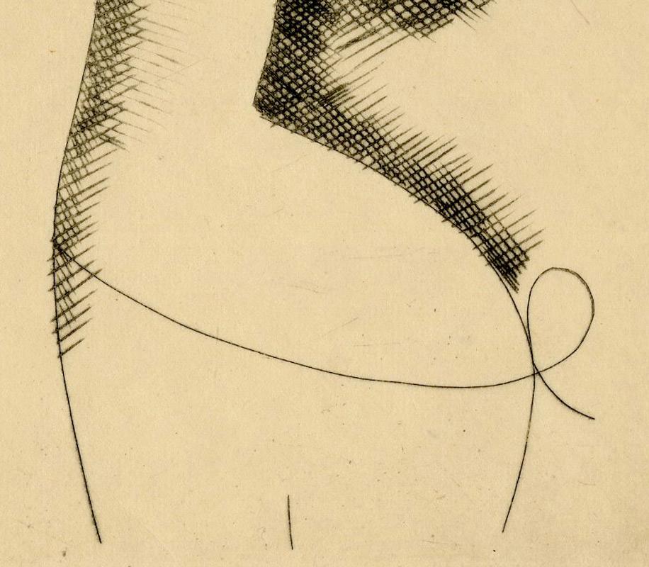 Busto de perfil de niña - Cabeza de mujer de perfil (Havard) - Figurative Print Beige de Elie Nadelman