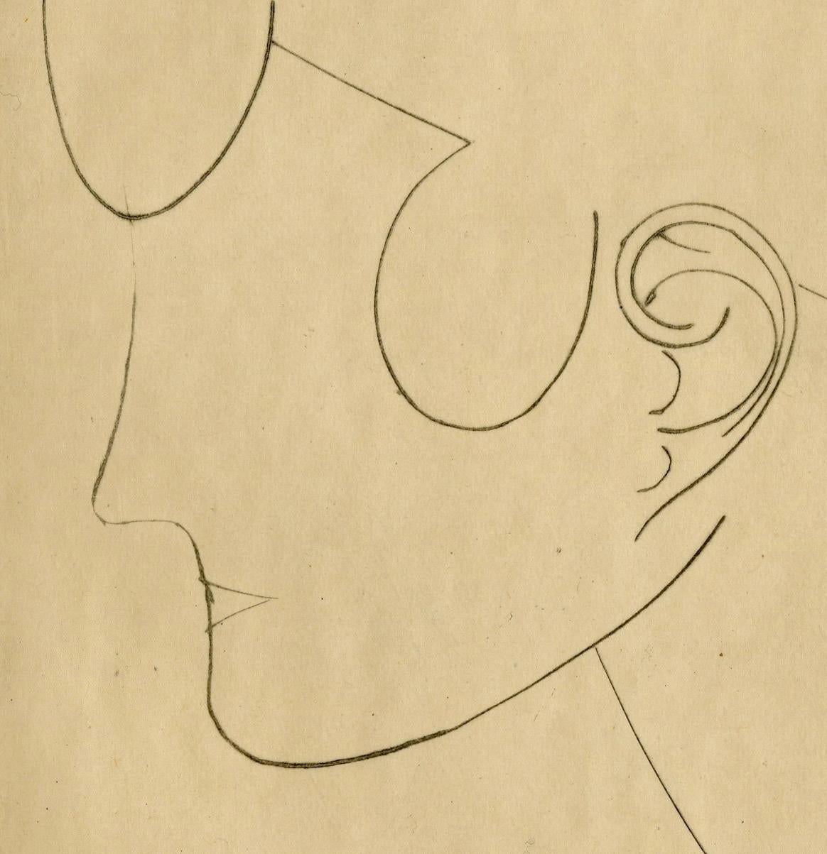 Woman's Head - Woman's Head in Profile (left) (Havard) - Print by Elie Nadelman