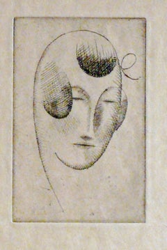 Antique WOMAN'S HEAD (WOMAN'S HEAD WITH RIBBON).